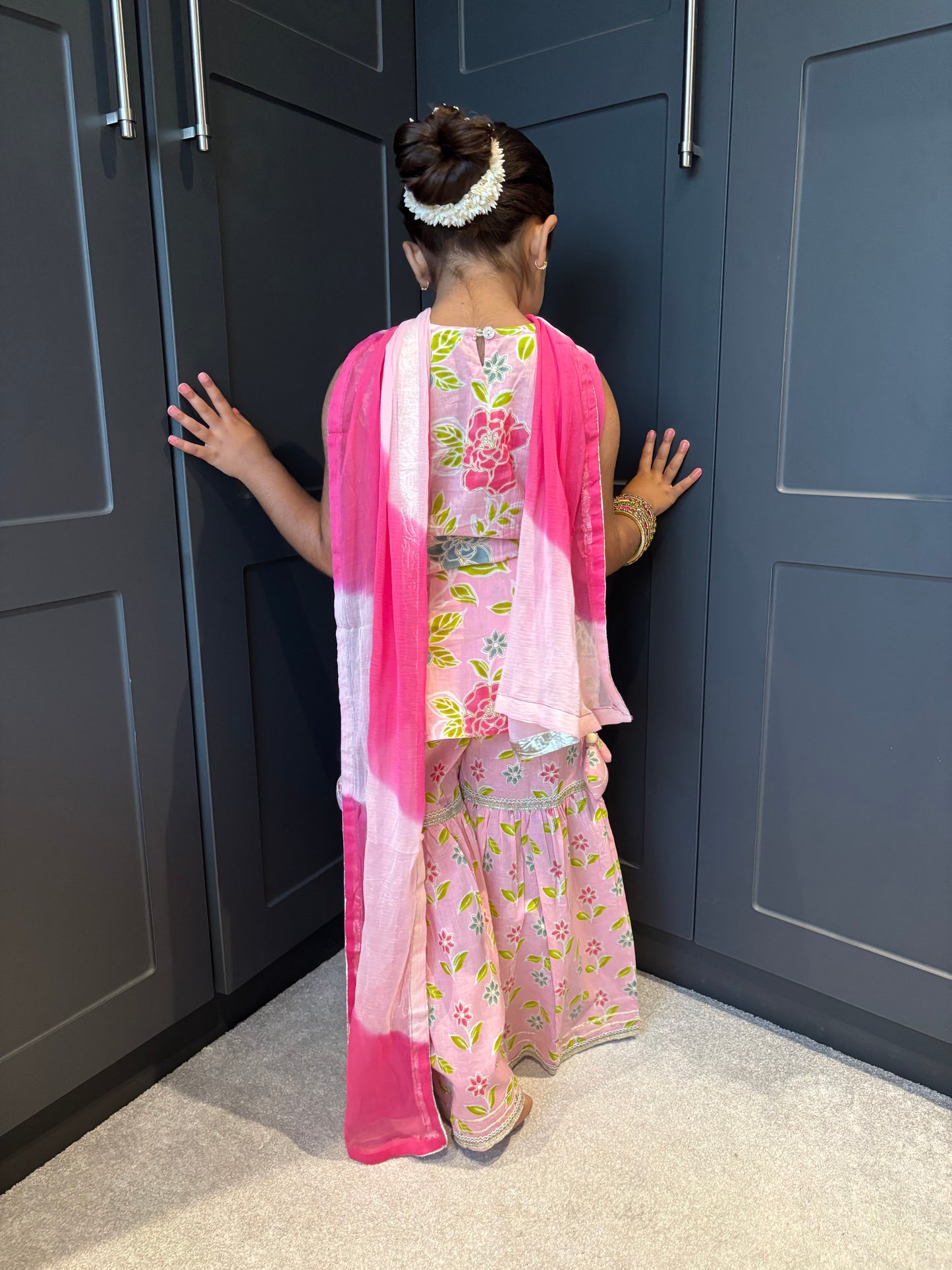 Pink Garden Party Sharara Suit