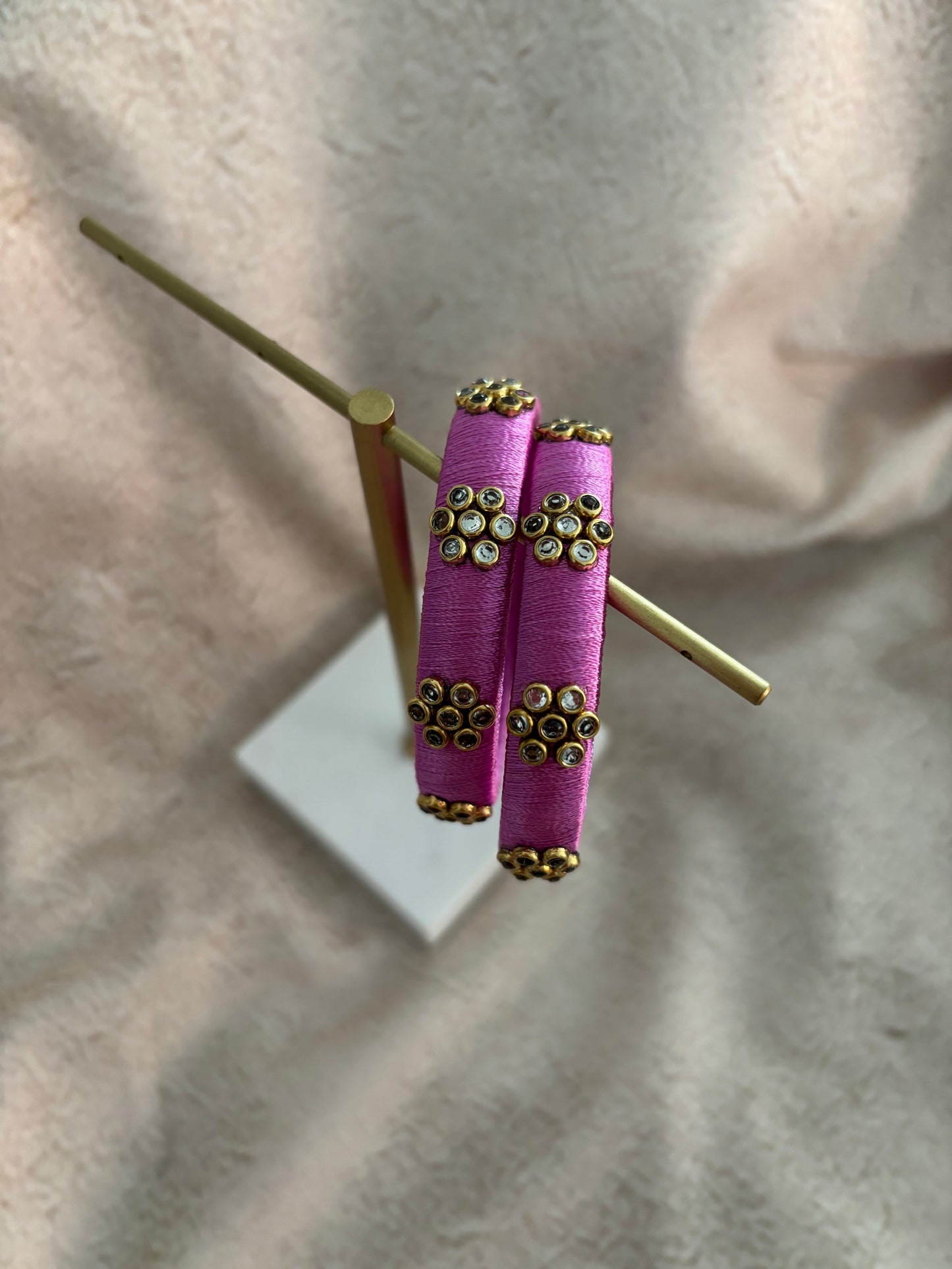 Pink Embellished Bangles