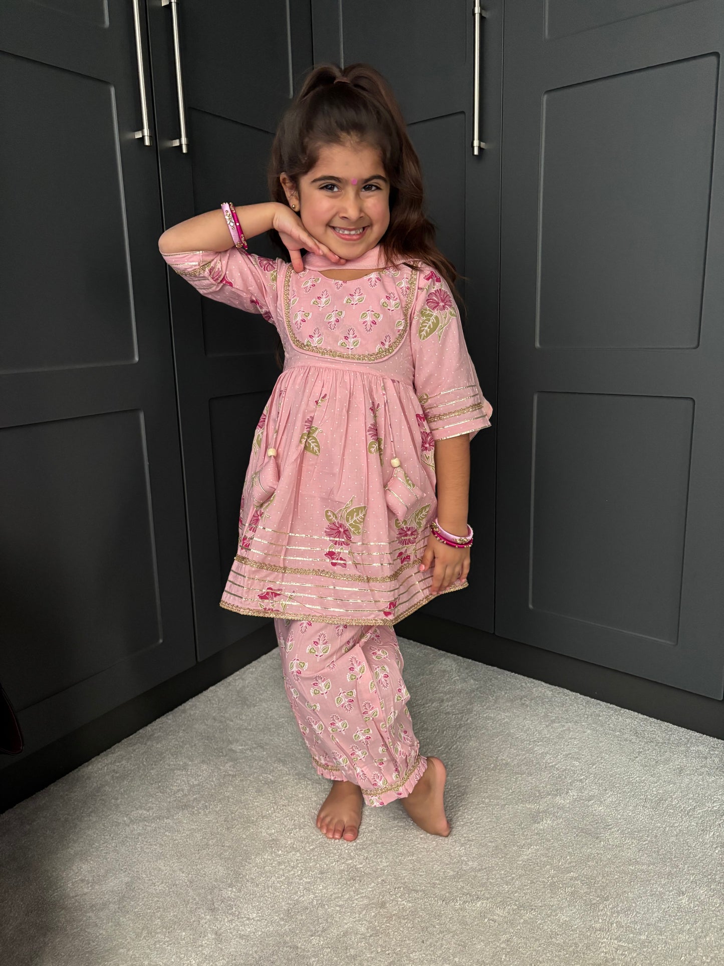 Baby Pink Frock Suit