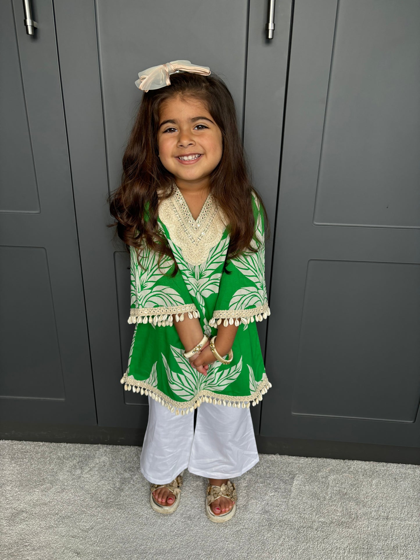 Girls Palm Print Kurta Age 4/5