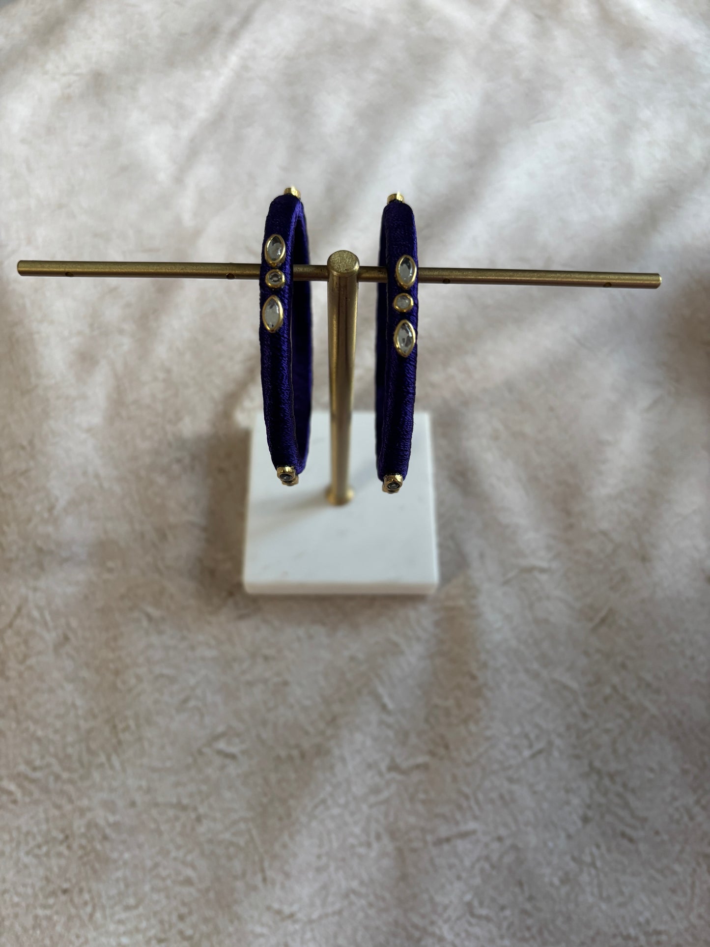Slim Embellished Bangle (Purple)