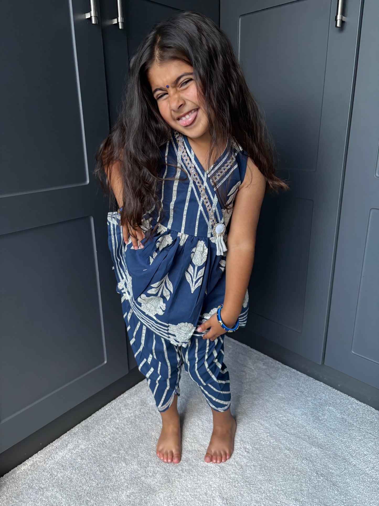 Royal Blue Dhoti Suit