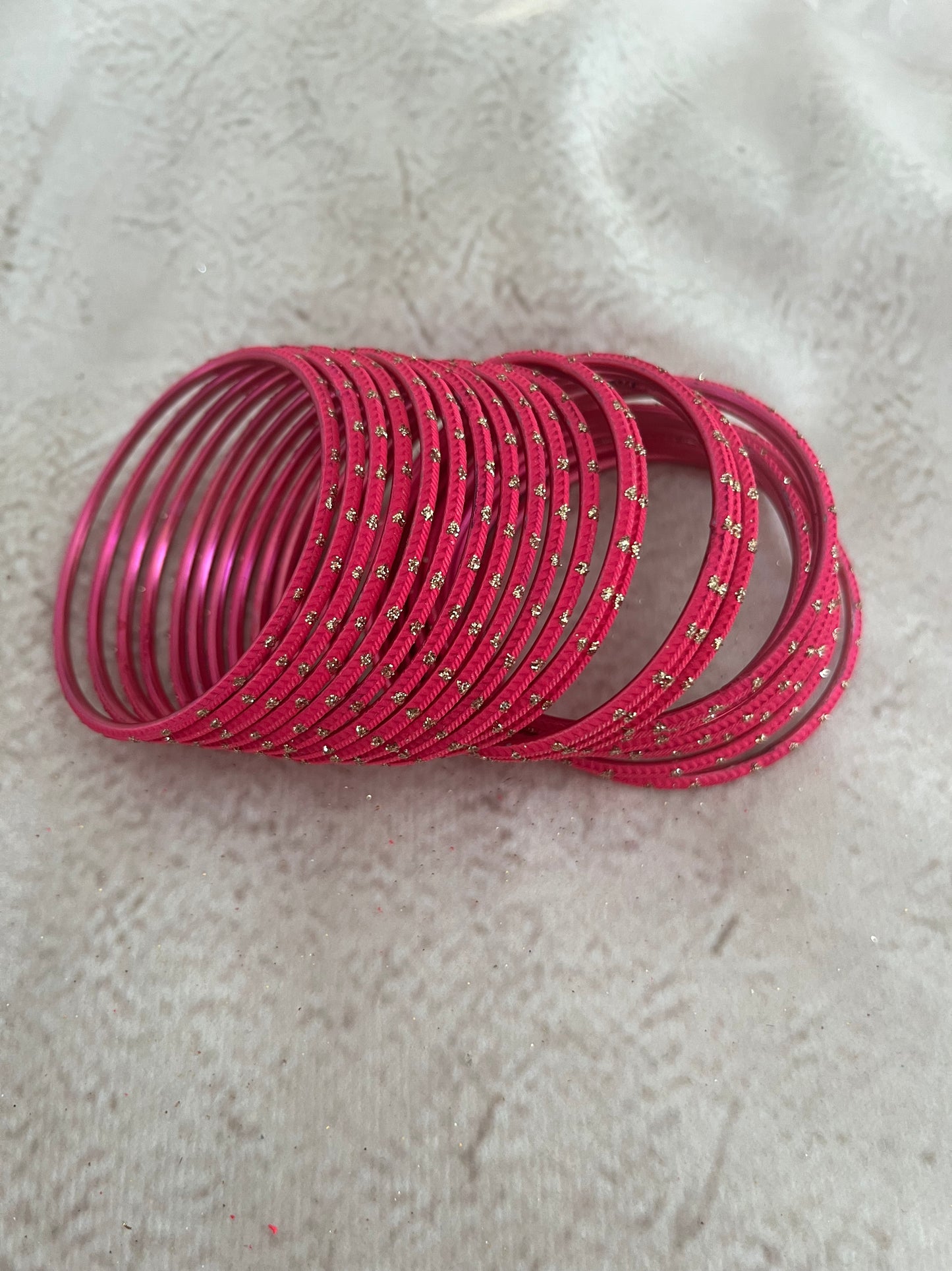 Fluorescent Pink Bangle Sets