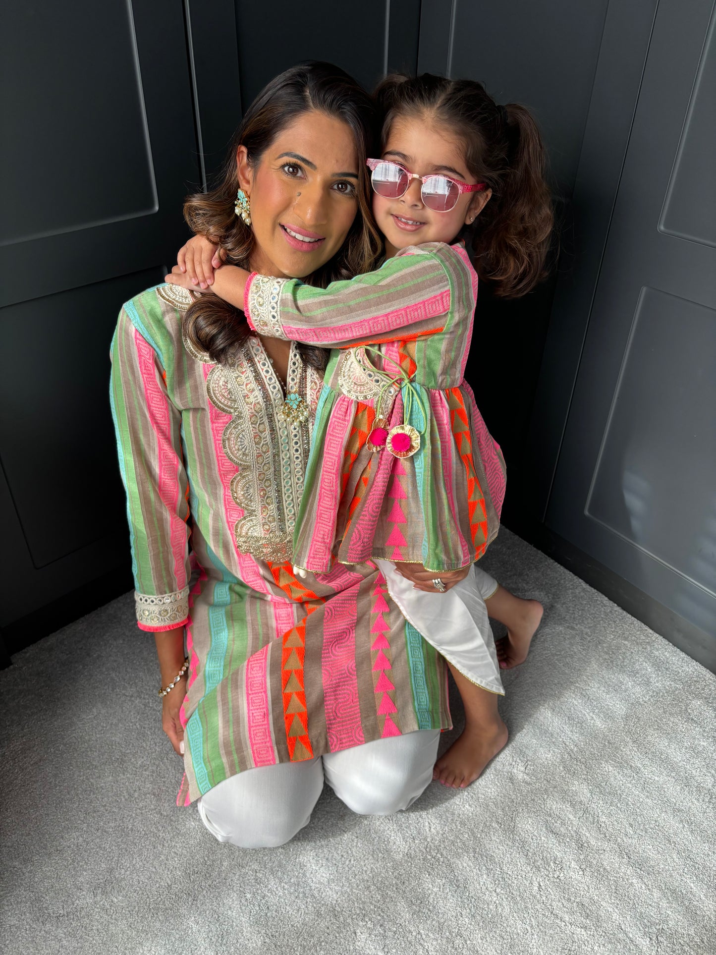 Mama Jacquard Cotton Kurta Set