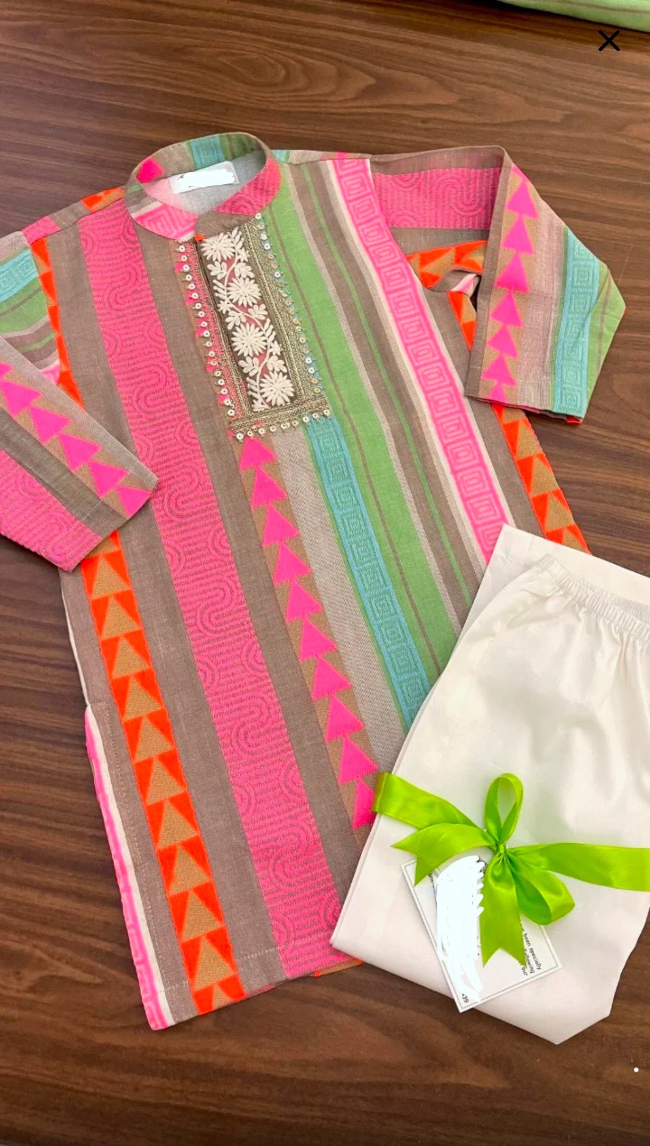 Mini Mama Jacquard Cotton Boys Kurta Pyjama