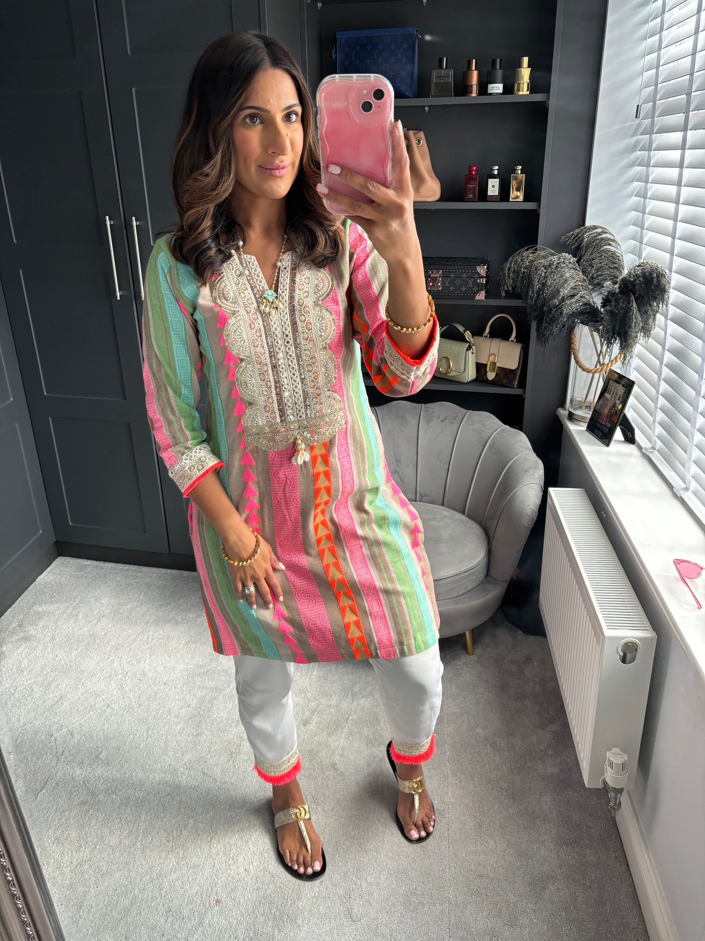 Mama Jacquard Cotton Kurta Set