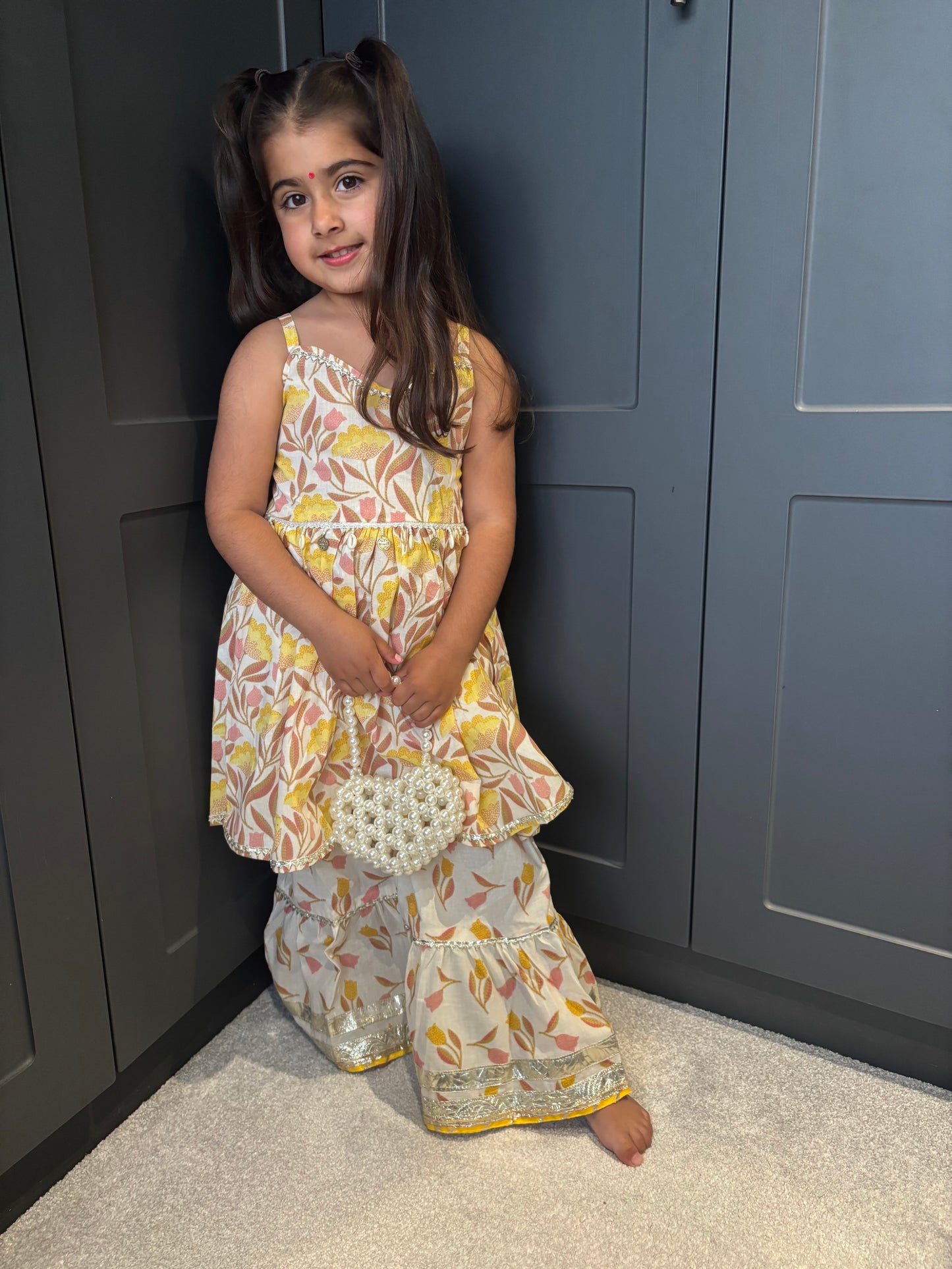 Yellow Shell Sharara Suit