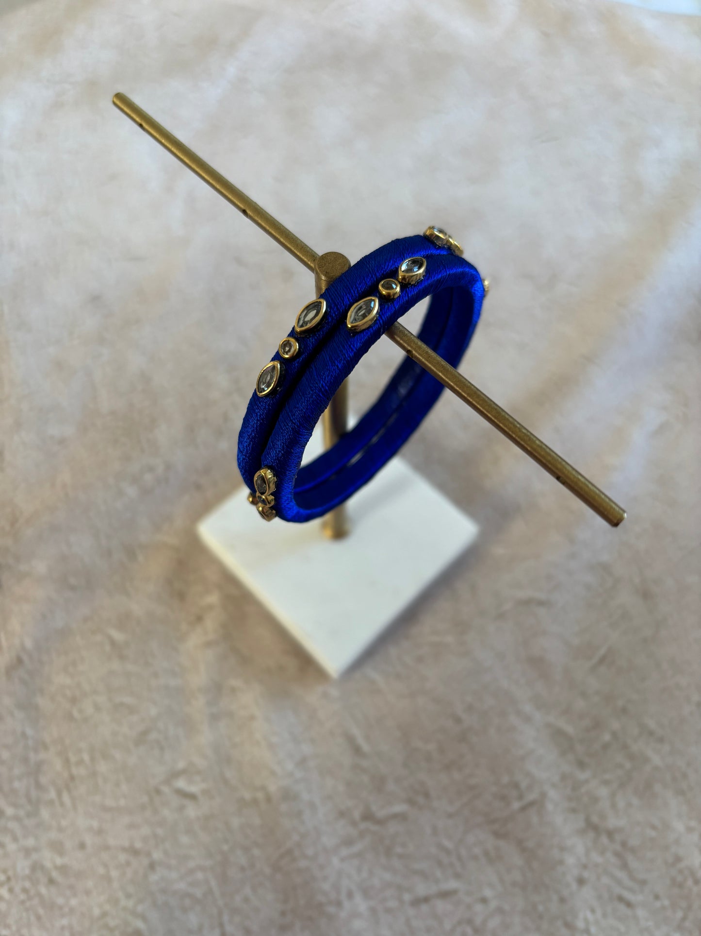Slim Embellished Bangle (Royal Blue)