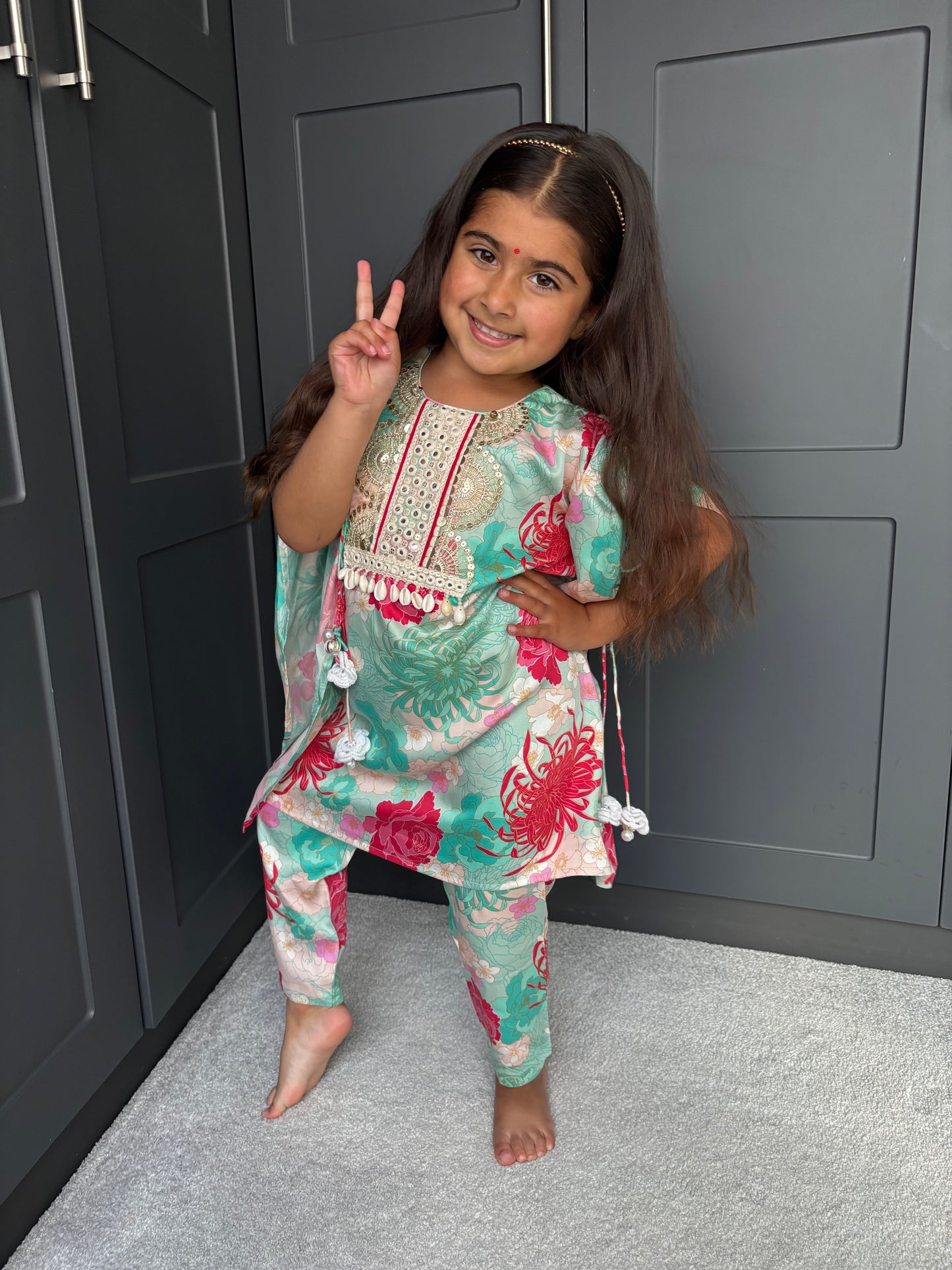 Mini Mama Blue Kurta Set