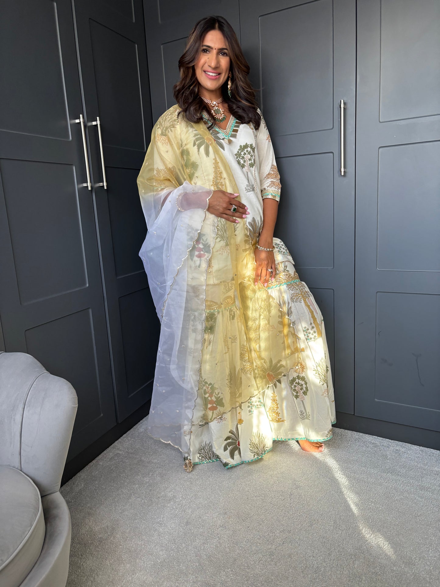 Mama White Sharara Suit