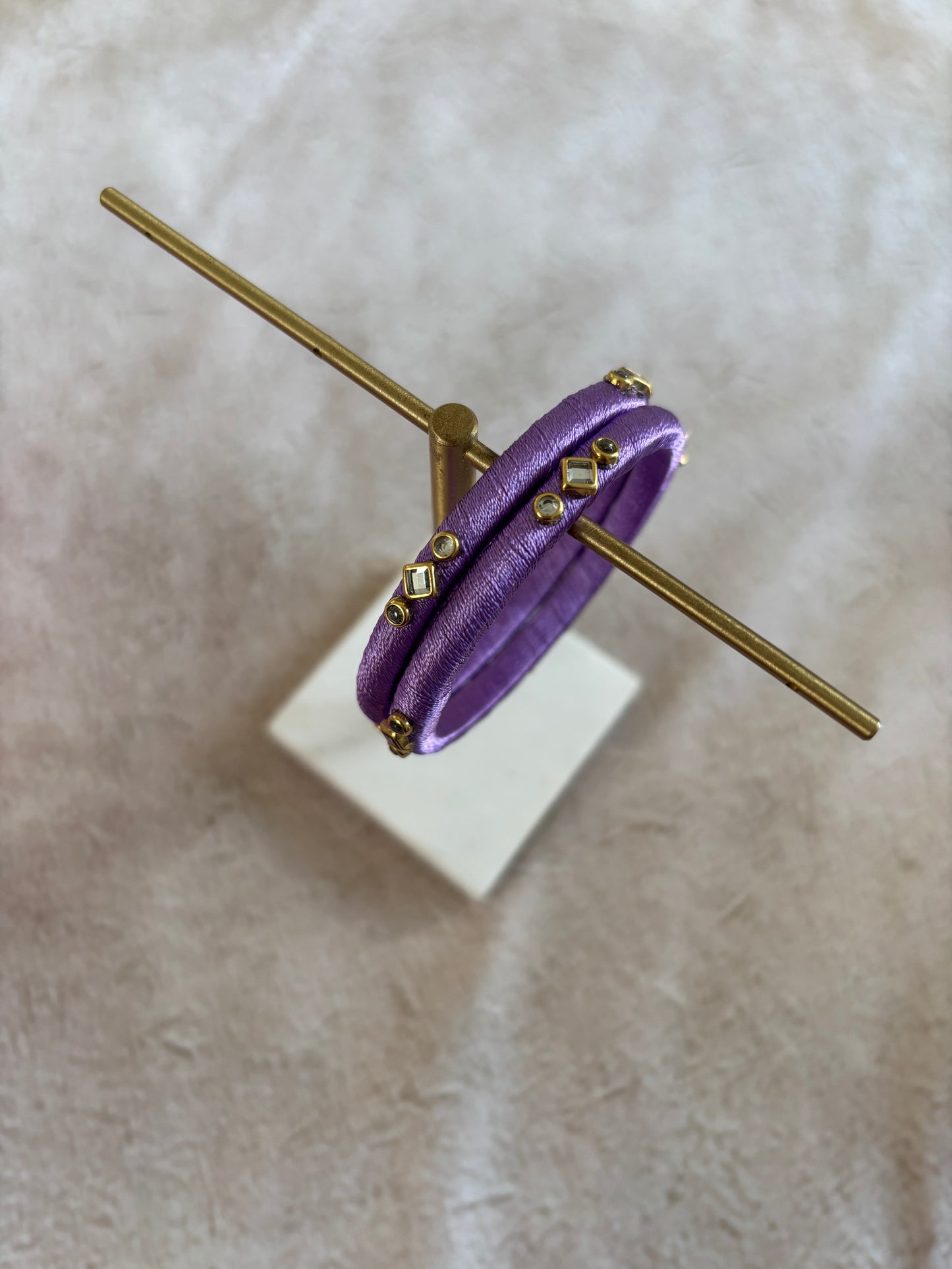 Slim Embellished Bangle (Lilac)