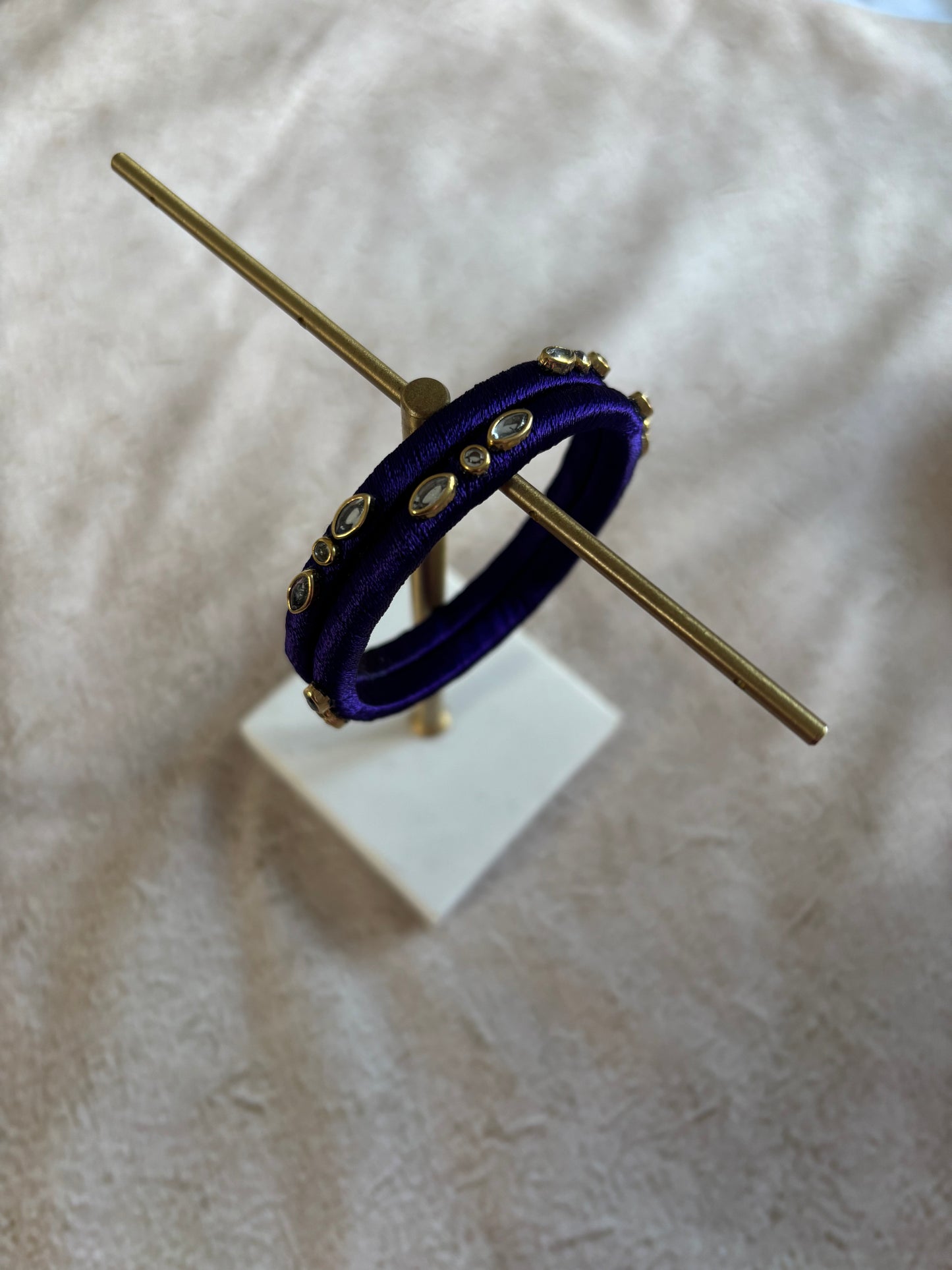 Slim Embellished Bangle (Purple)