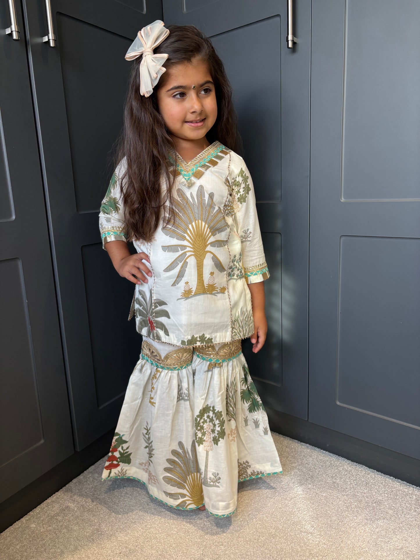 Mini Mama White Sharara Suit