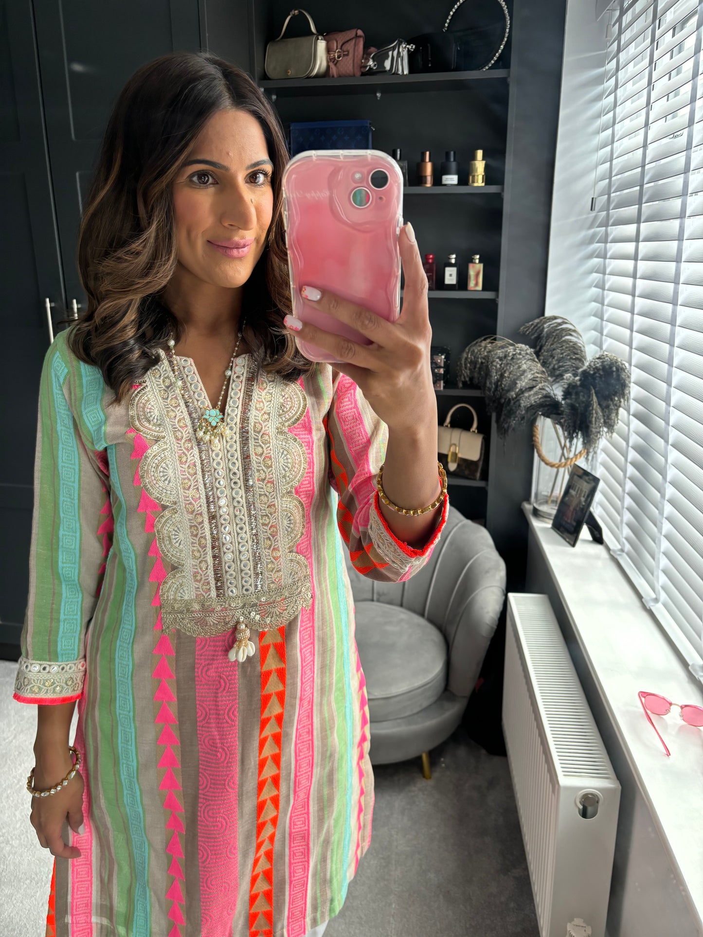 Mama Jacquard Cotton Kurta Set