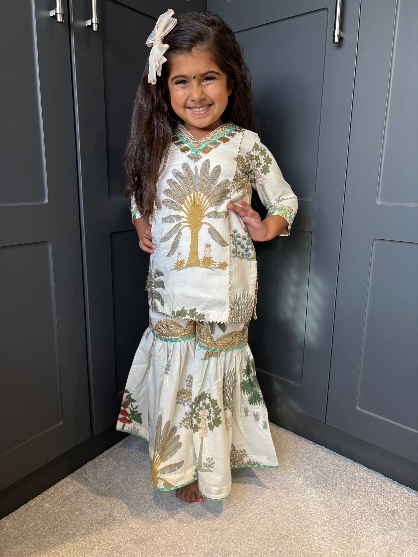 Mini Mama White Sharara Suit