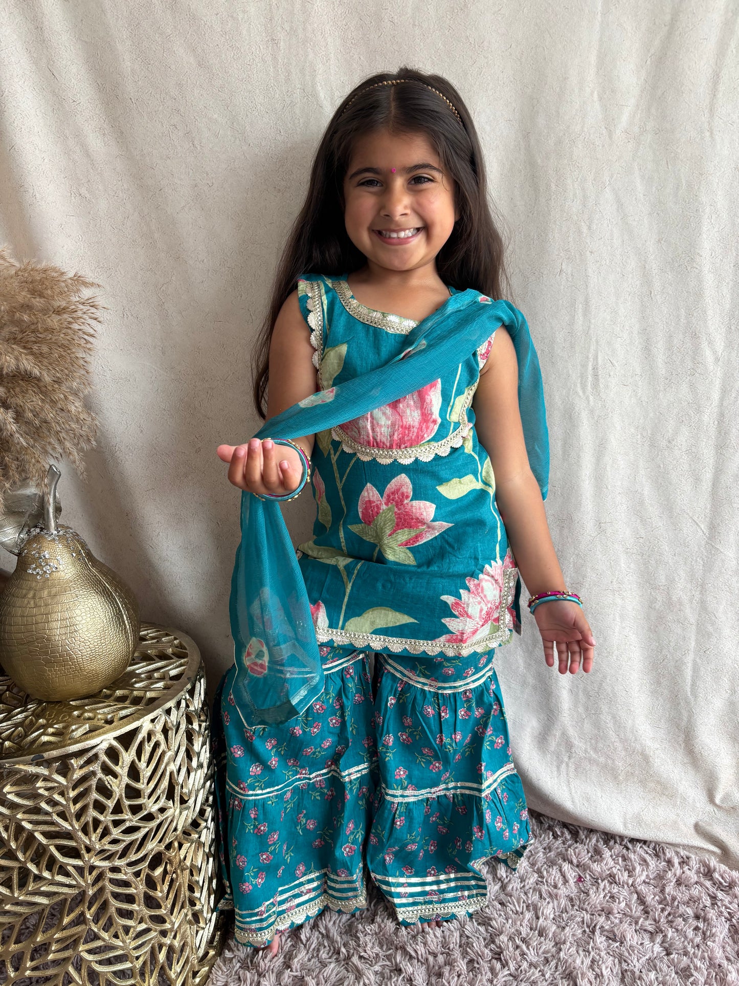 Summer Collection Blue Sharara Suit