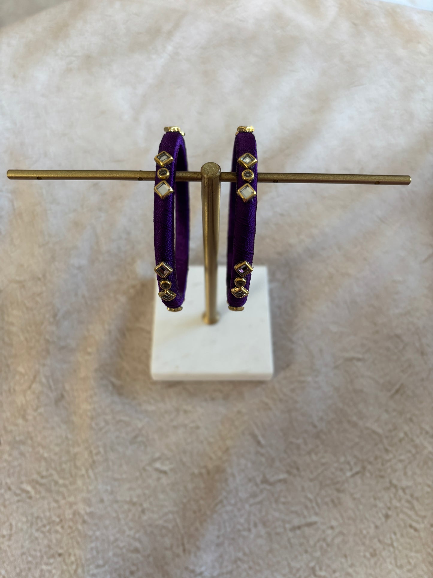 Slim Embellished Bangle (Plum)