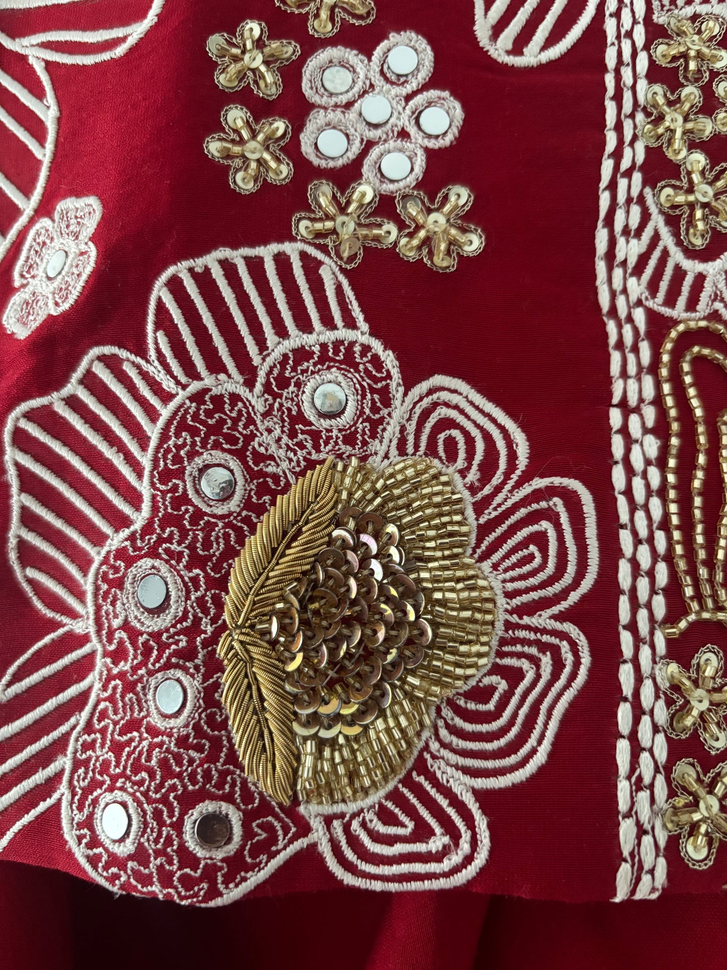 Red Silk Chanderi Palazzo