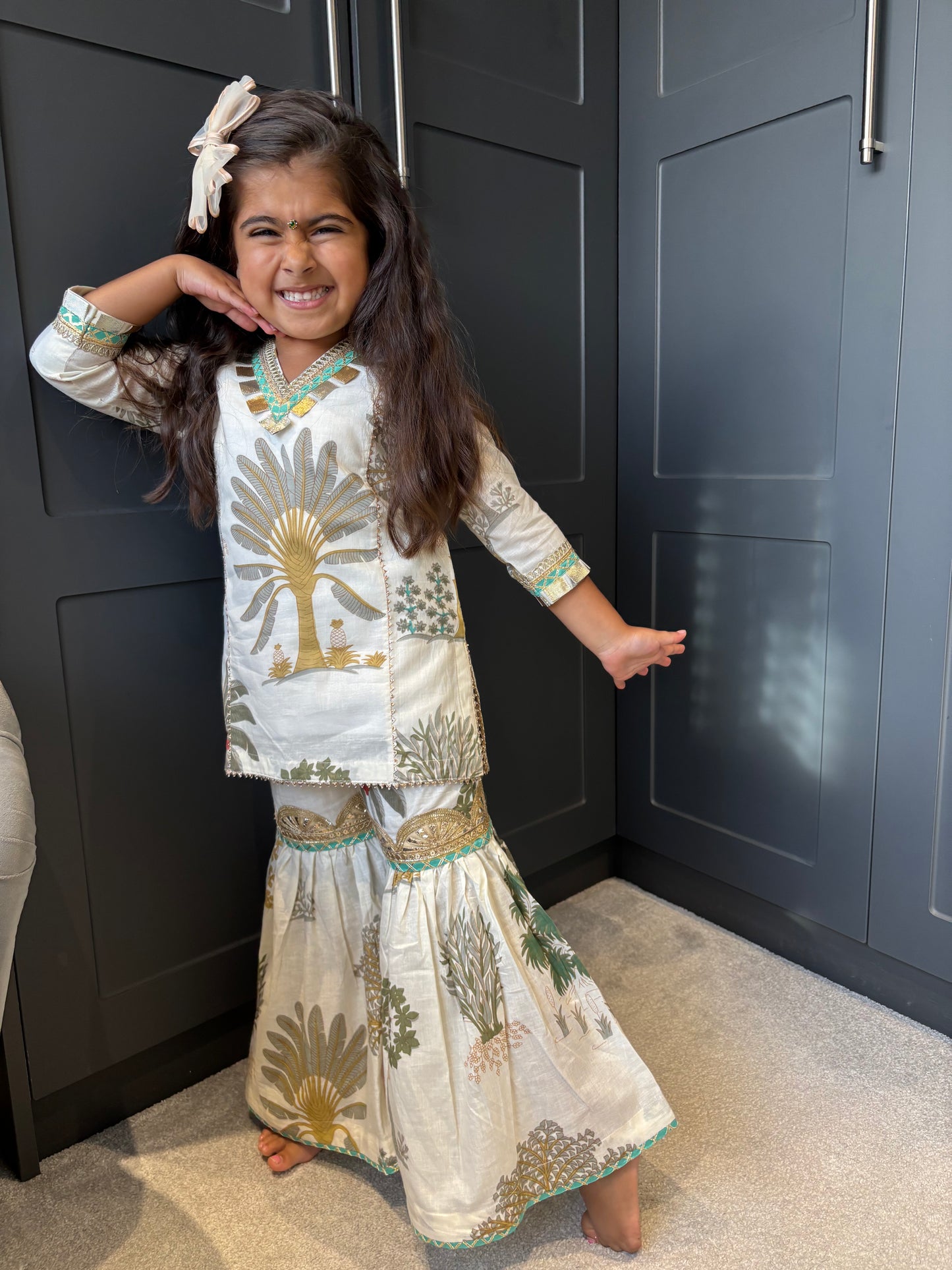 Mini Mama White Sharara Suit