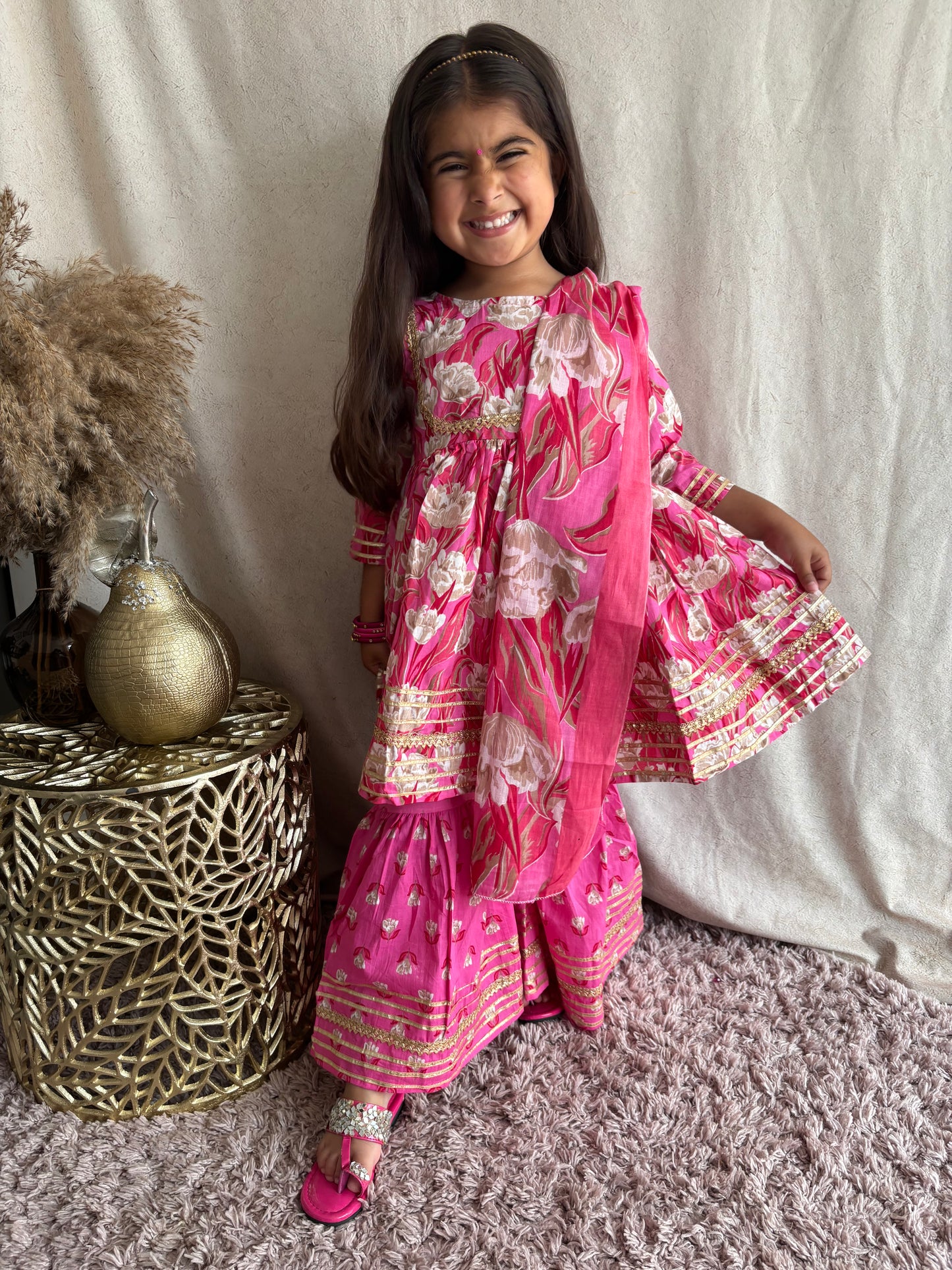 Summer Collection Pink Sharara Suit