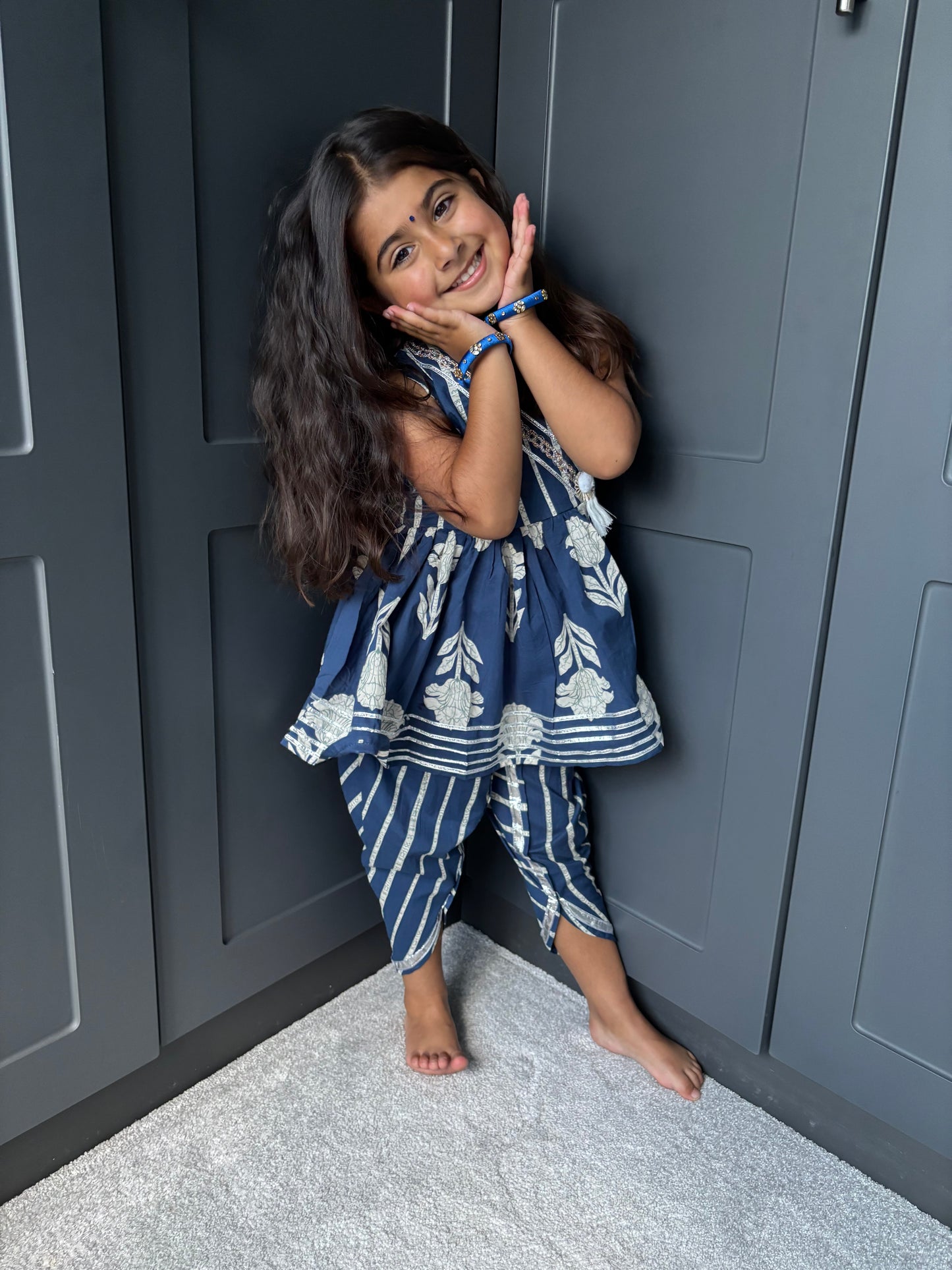 Royal Blue Dhoti Suit