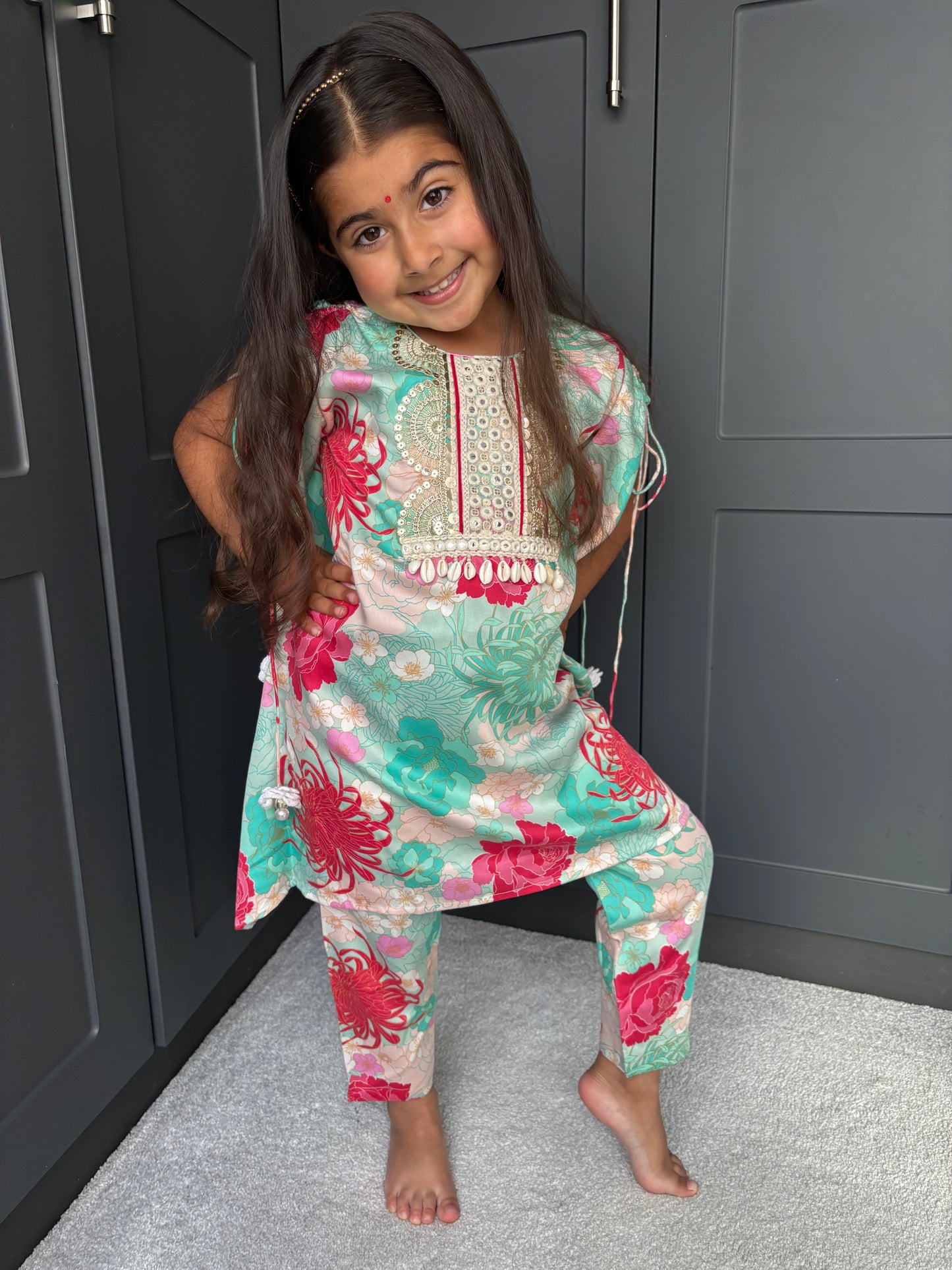 Mini Mama Blue Kurta Set