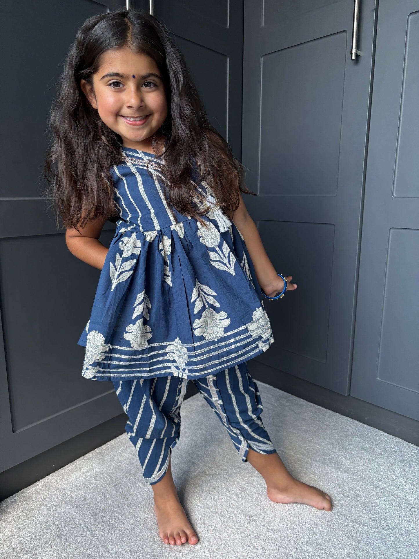 Royal Blue Dhoti Suit