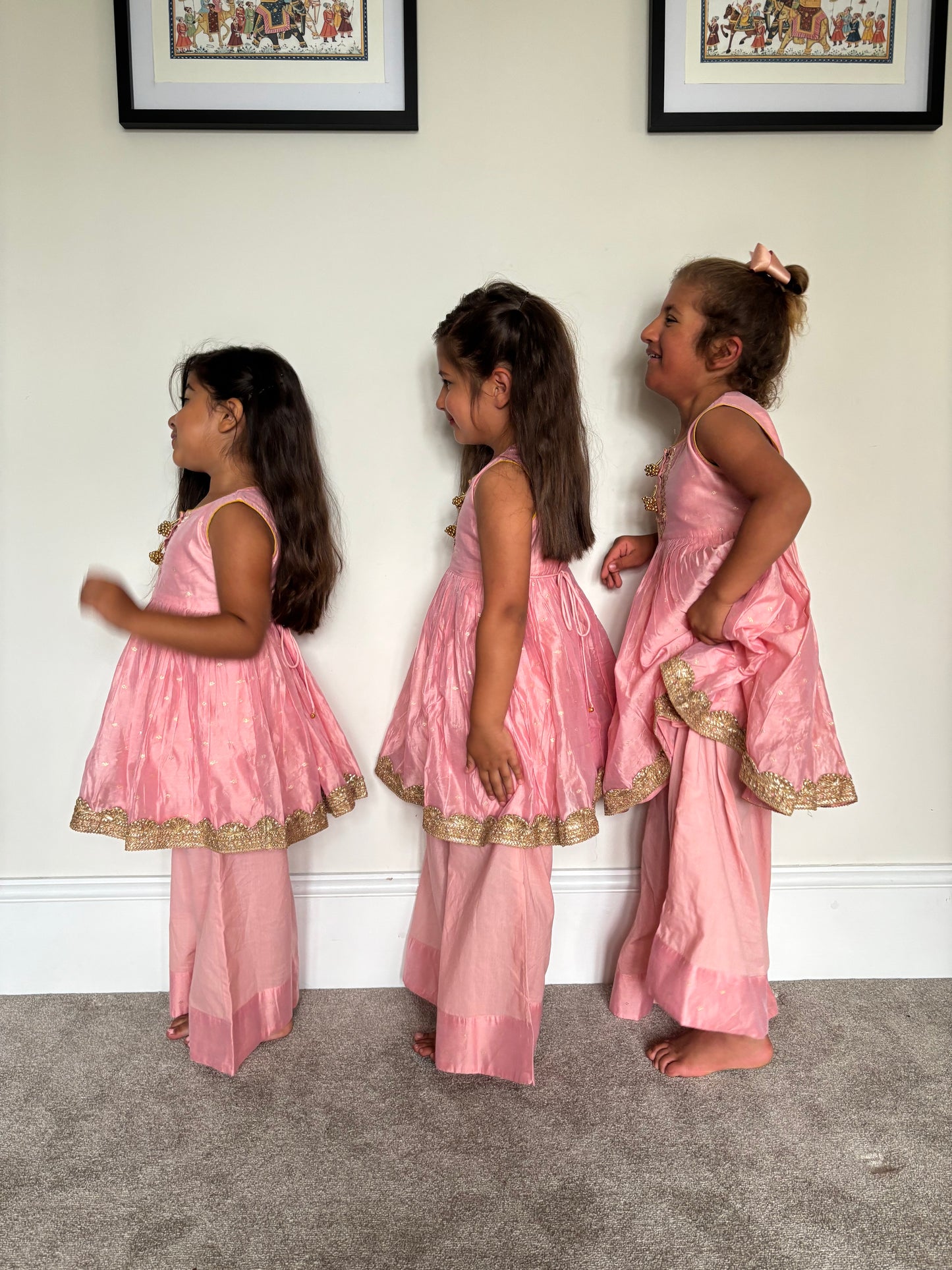 Baby Pink Frock Palazzo Suit