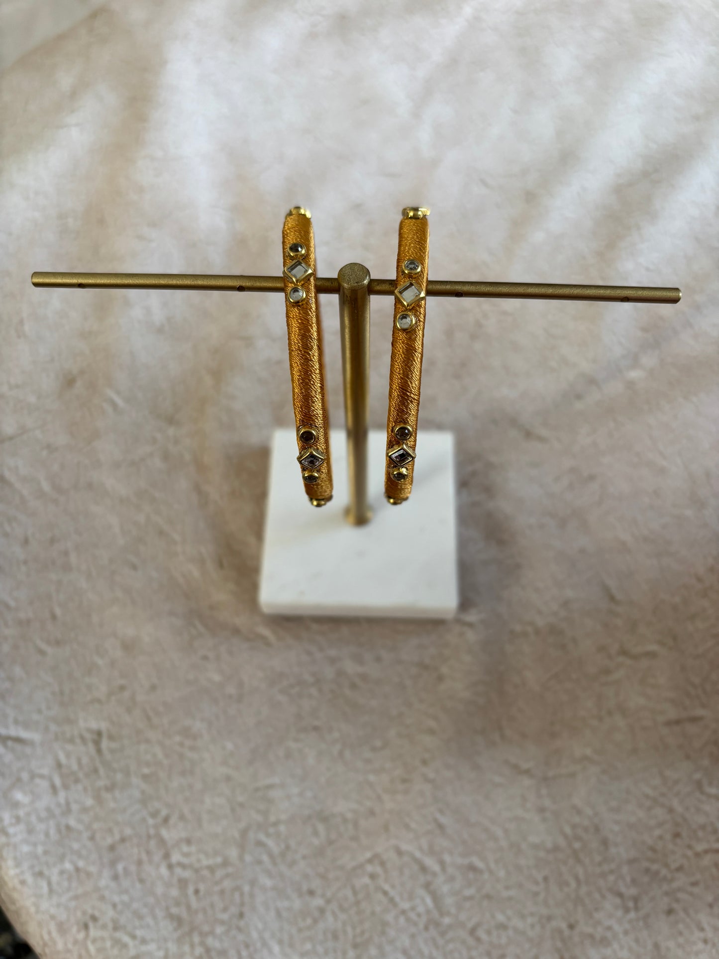 Slim Embellished Bangle (Gold)