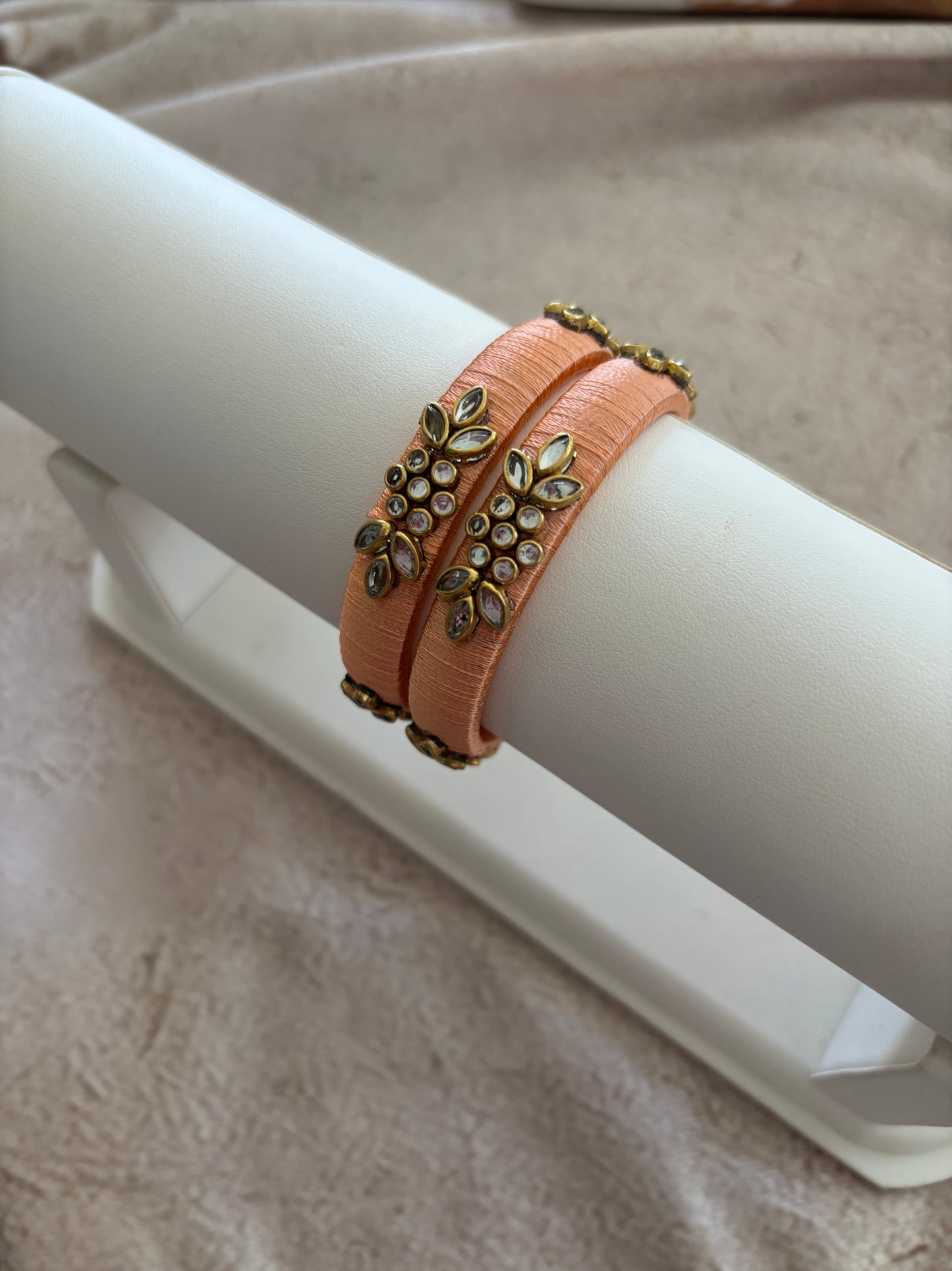 Peach Embellished Bangle
