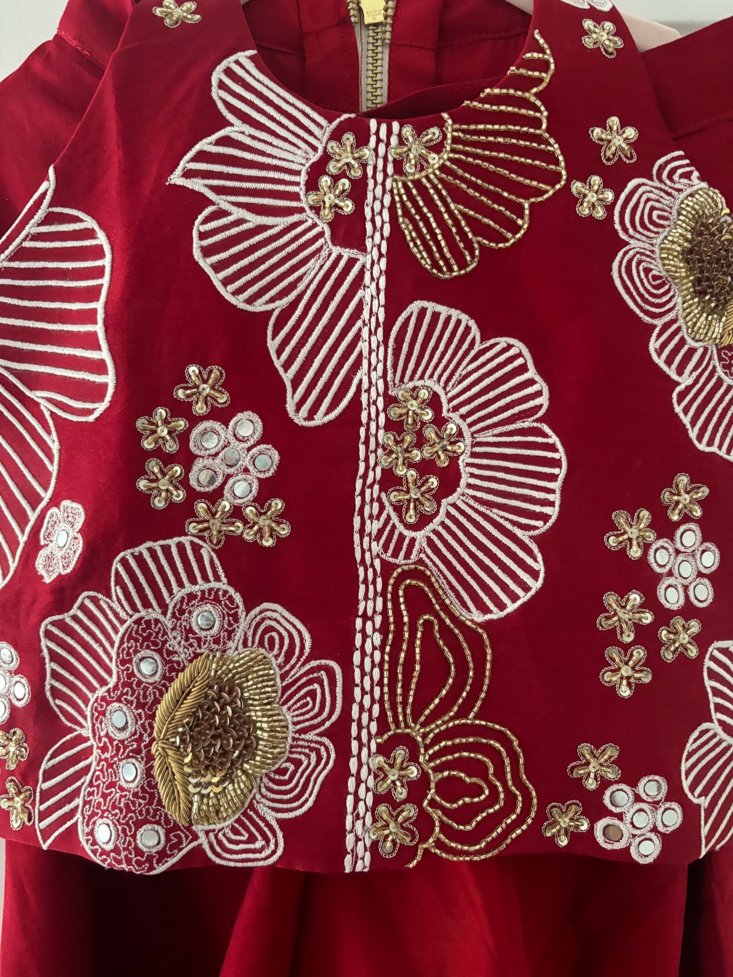 Red Silk Chanderi Palazzo