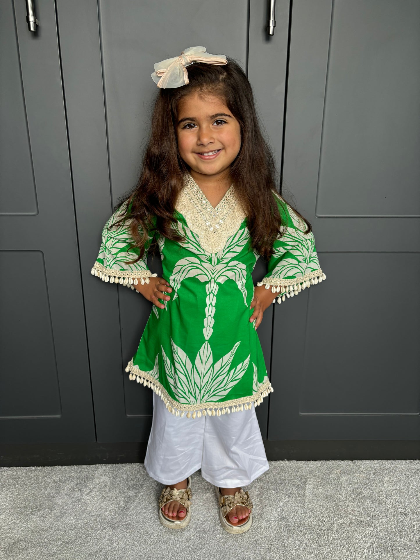 Girls Palm Print Kurta Age 4/5