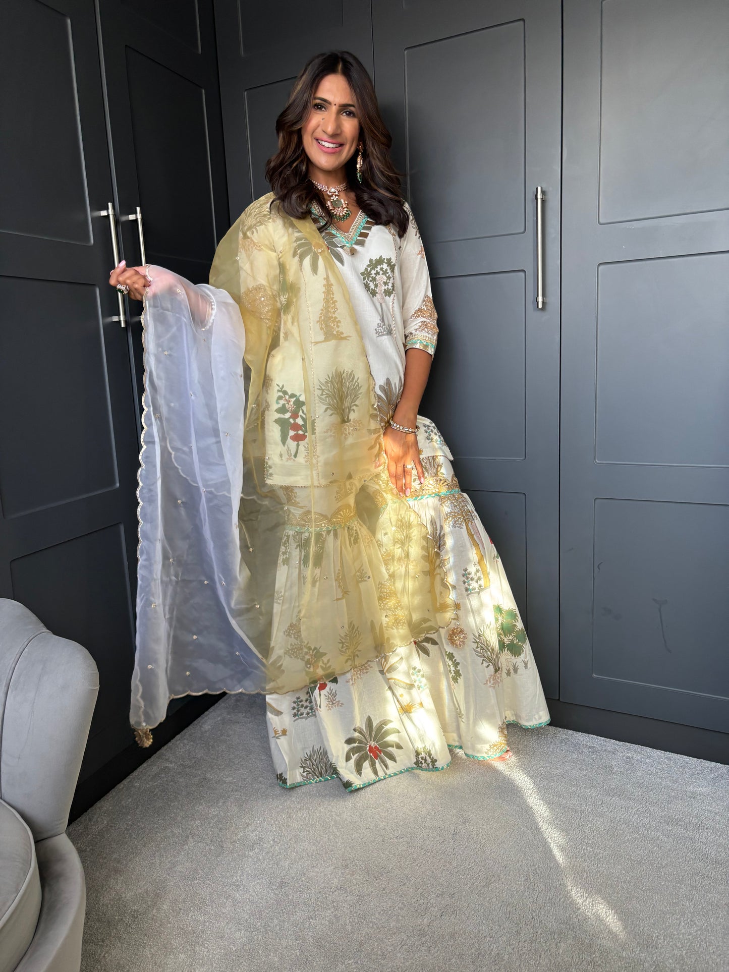 Mama White Sharara Suit