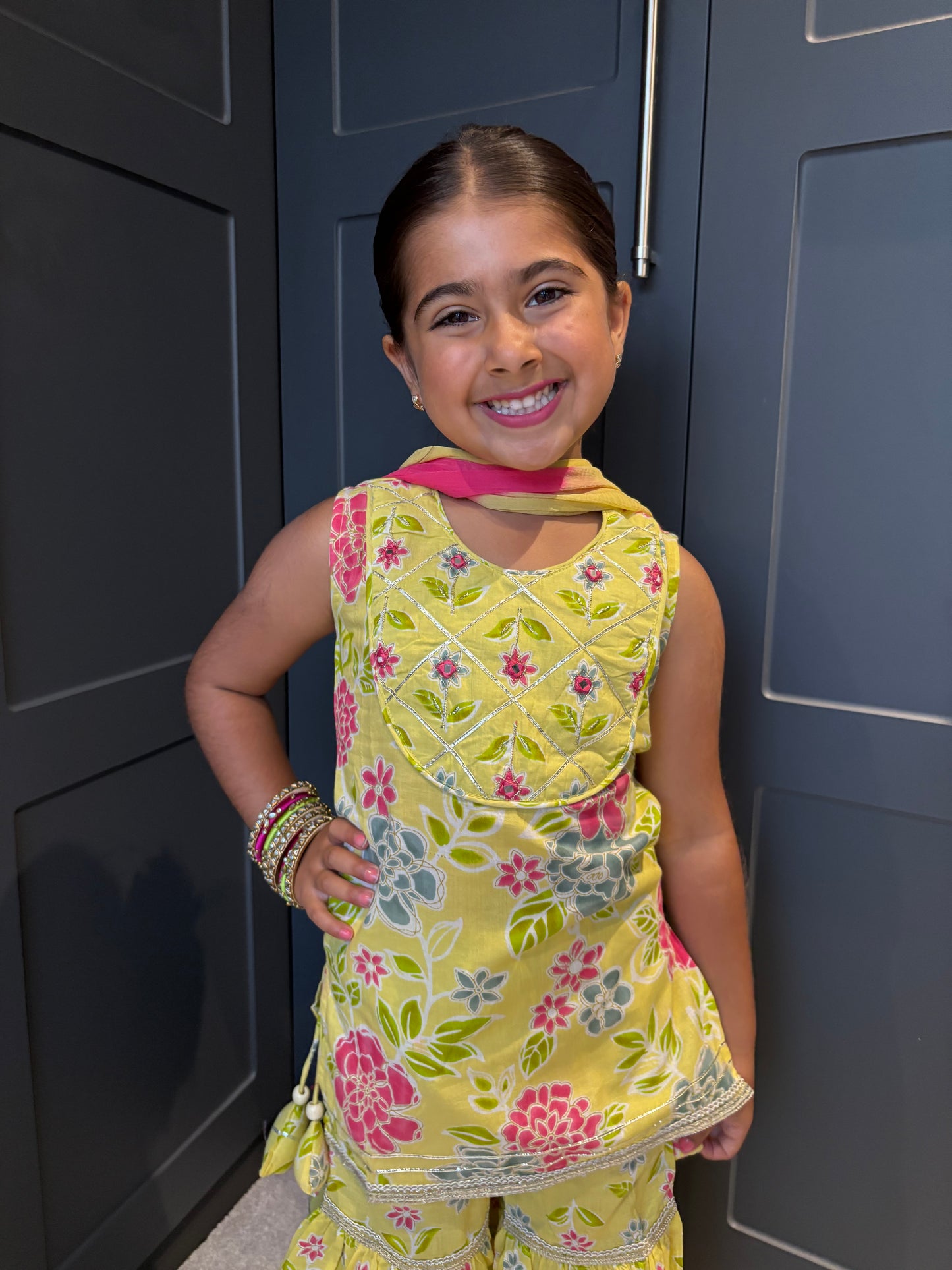 Lime Garden Party Sharara Suit