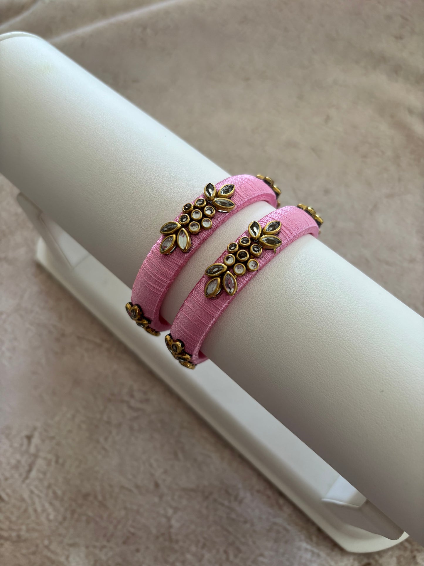 Baby Pink Embellished Bangle