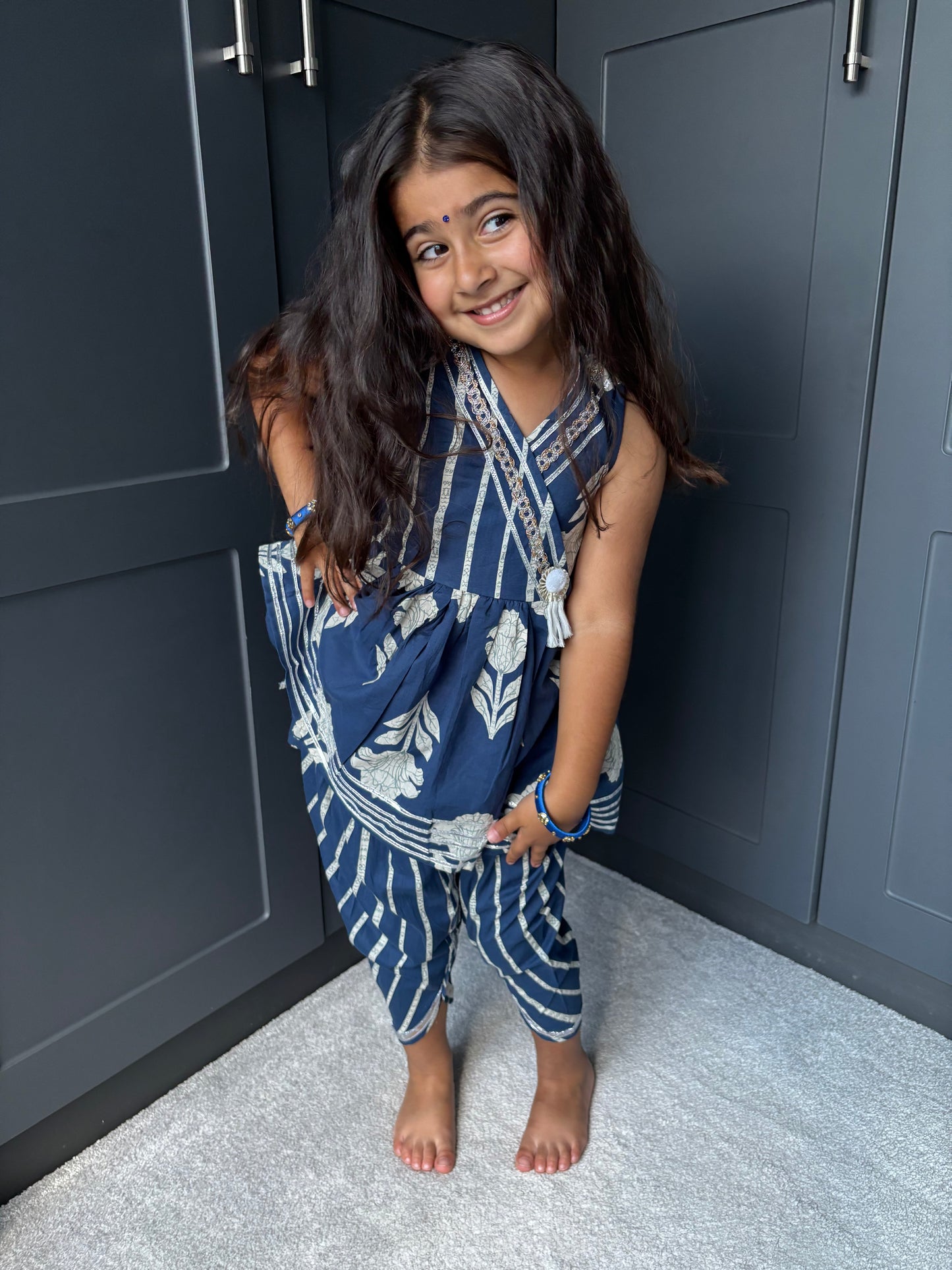 Royal Blue Dhoti Suit
