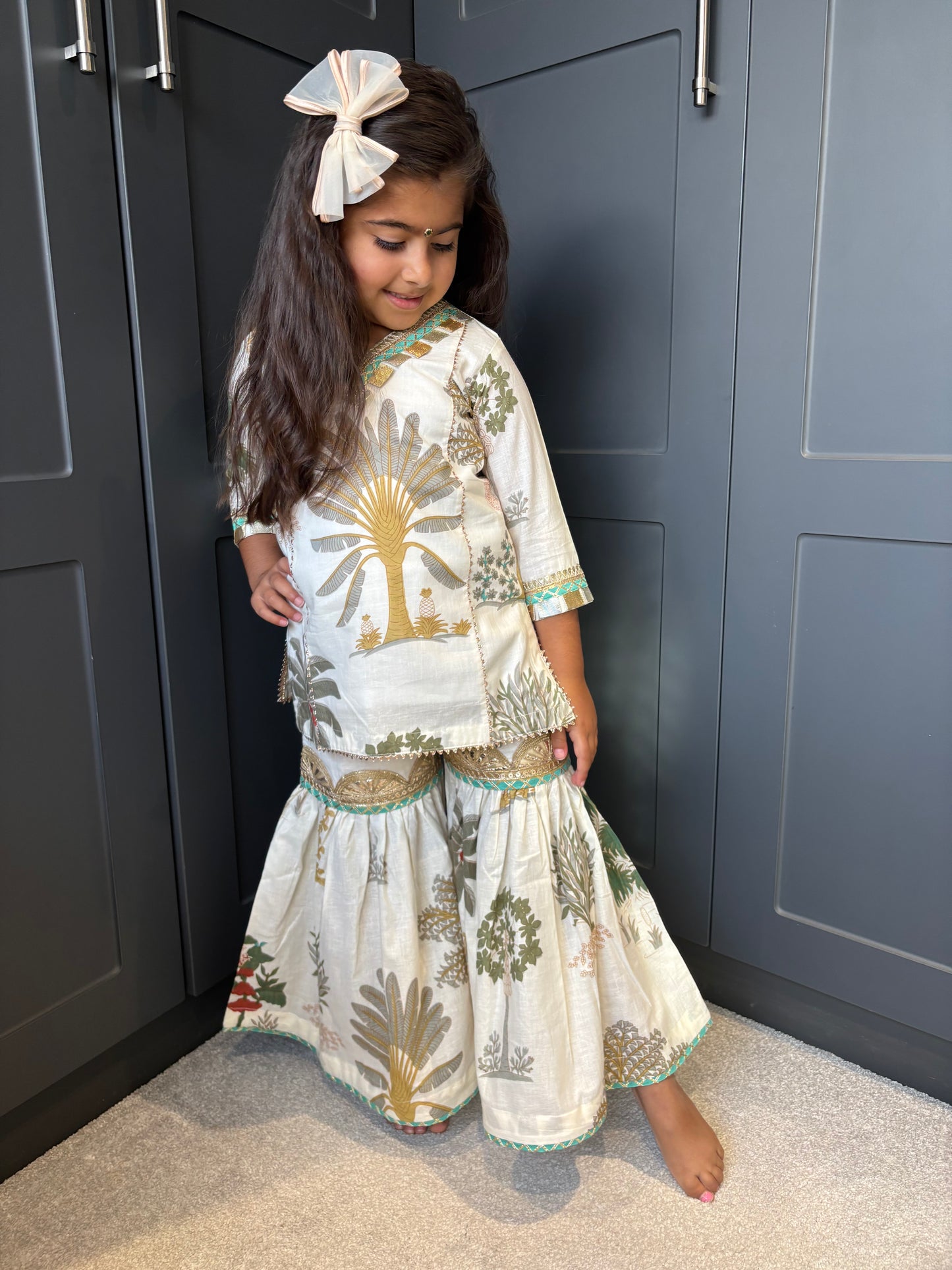 Mini Mama White Sharara Suit