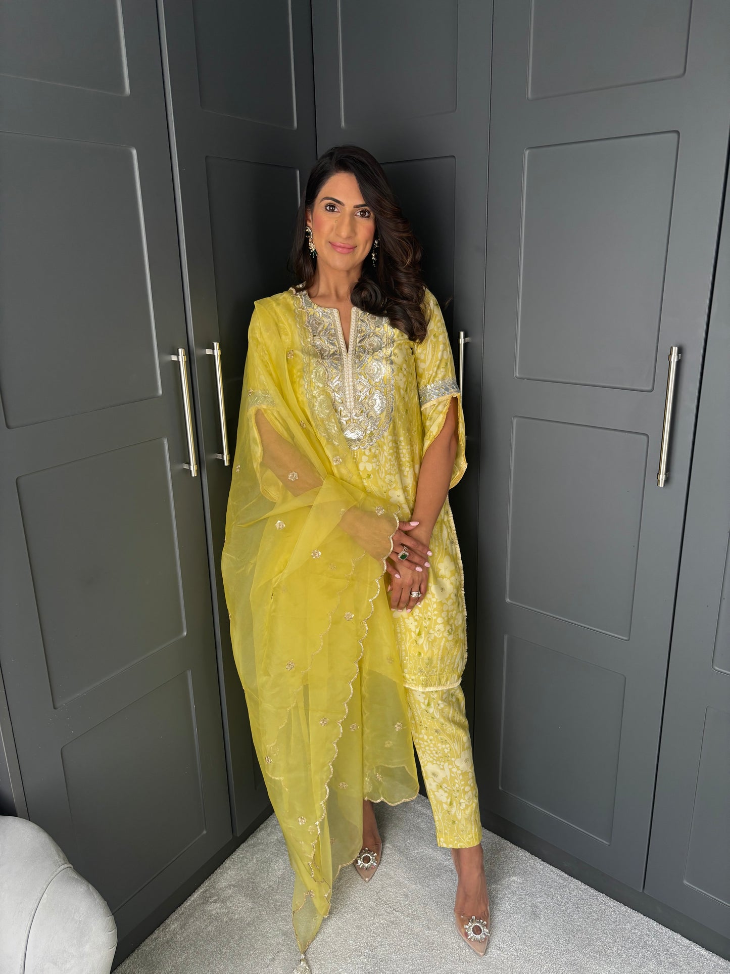 Lemon Floral Kurta Set SIZE SMALL