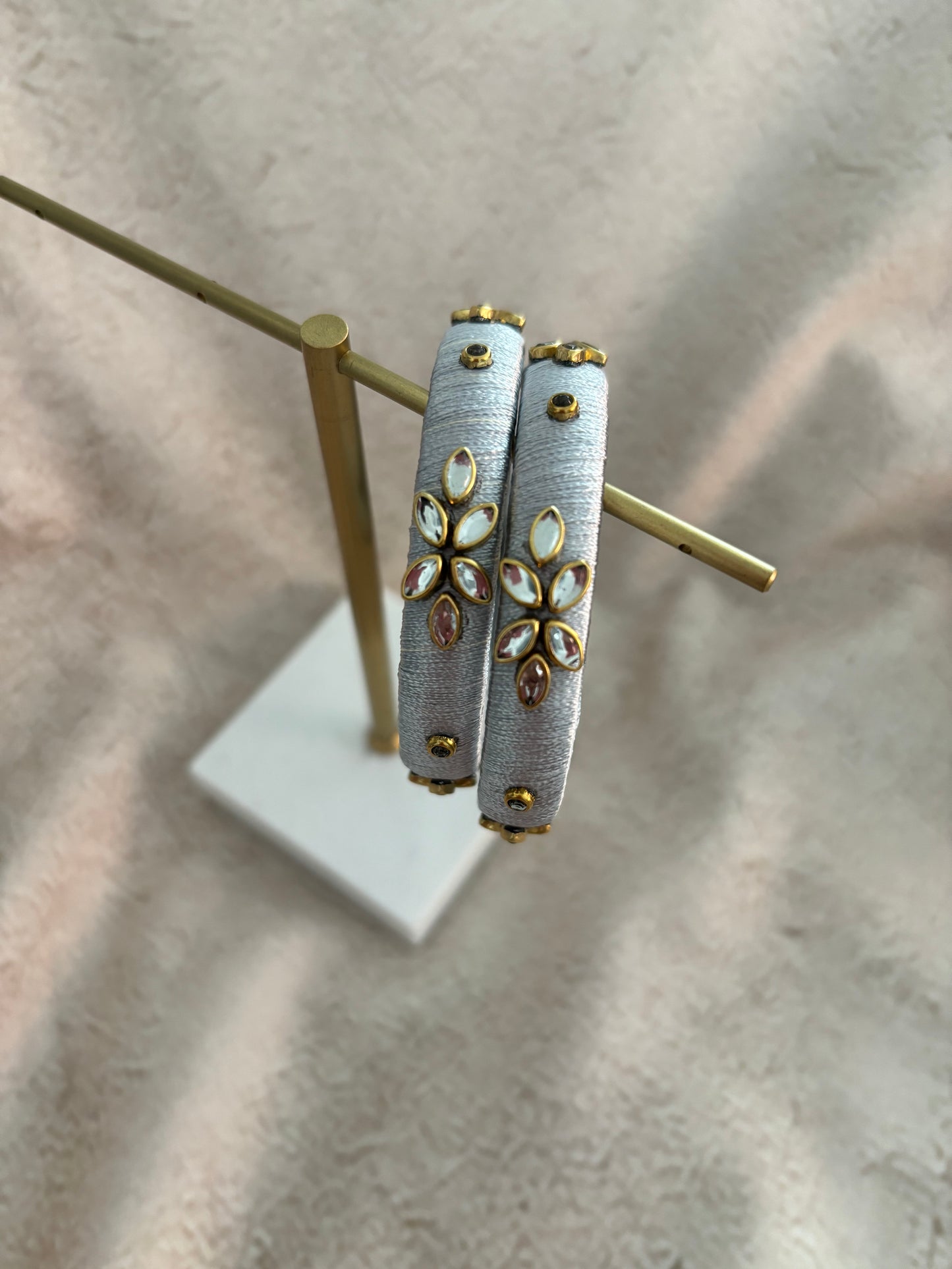 Silver Embellished Bangles