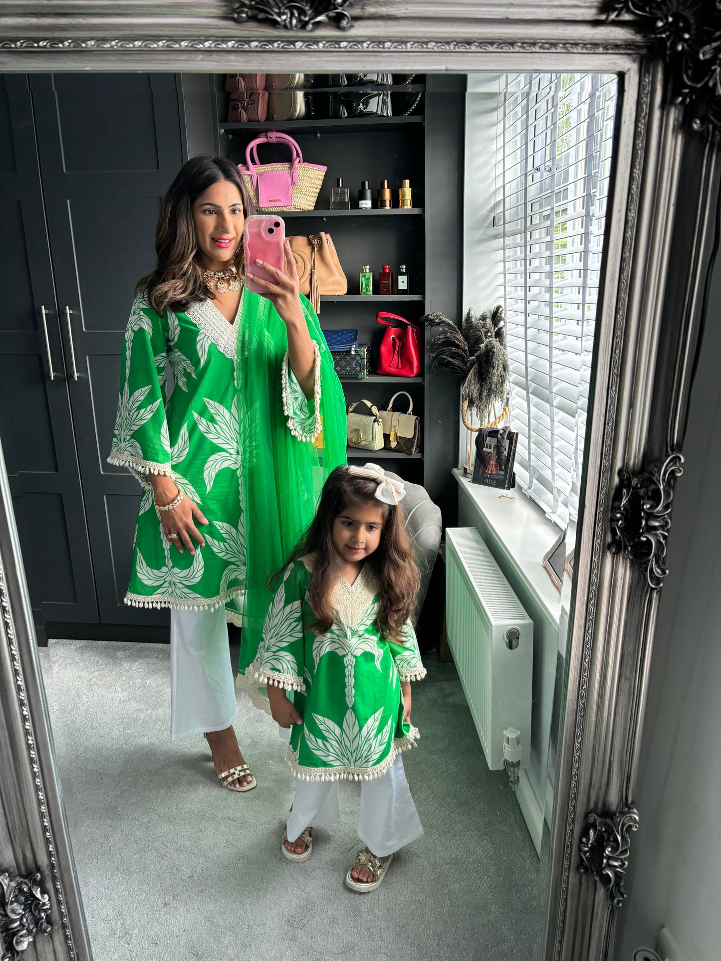 Mama Green Print Kurta Ladies Size SMALL