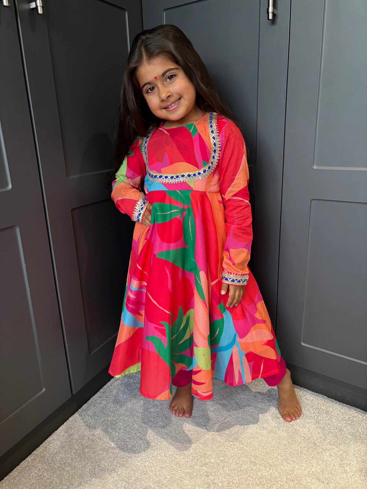 SAMPLE GIRLS RED ANARKALI AGE 5