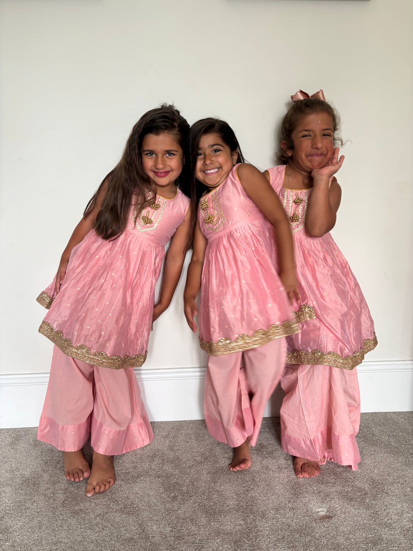 Baby Pink Frock Palazzo Suit