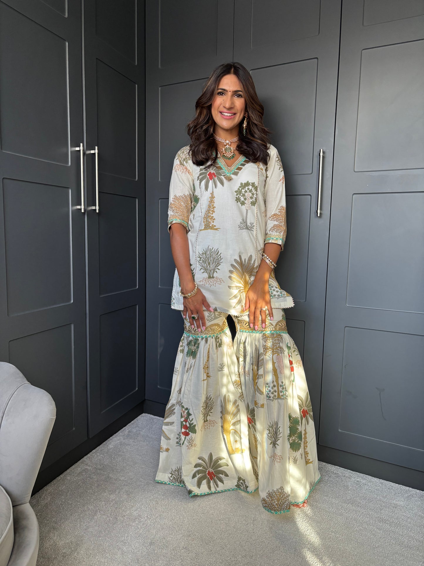 Mama White Sharara Suit