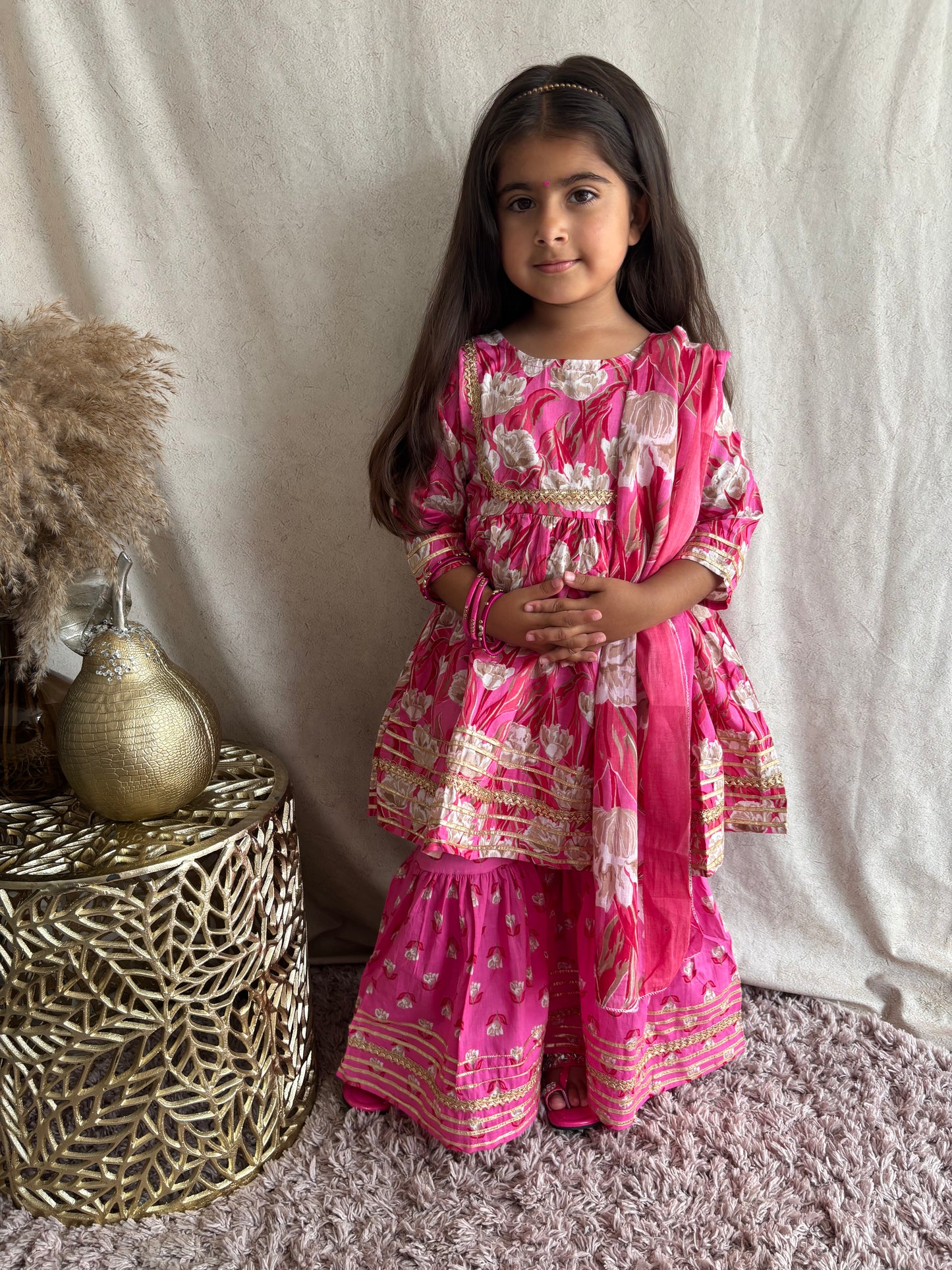 Summer Collection Pink Sharara Suit