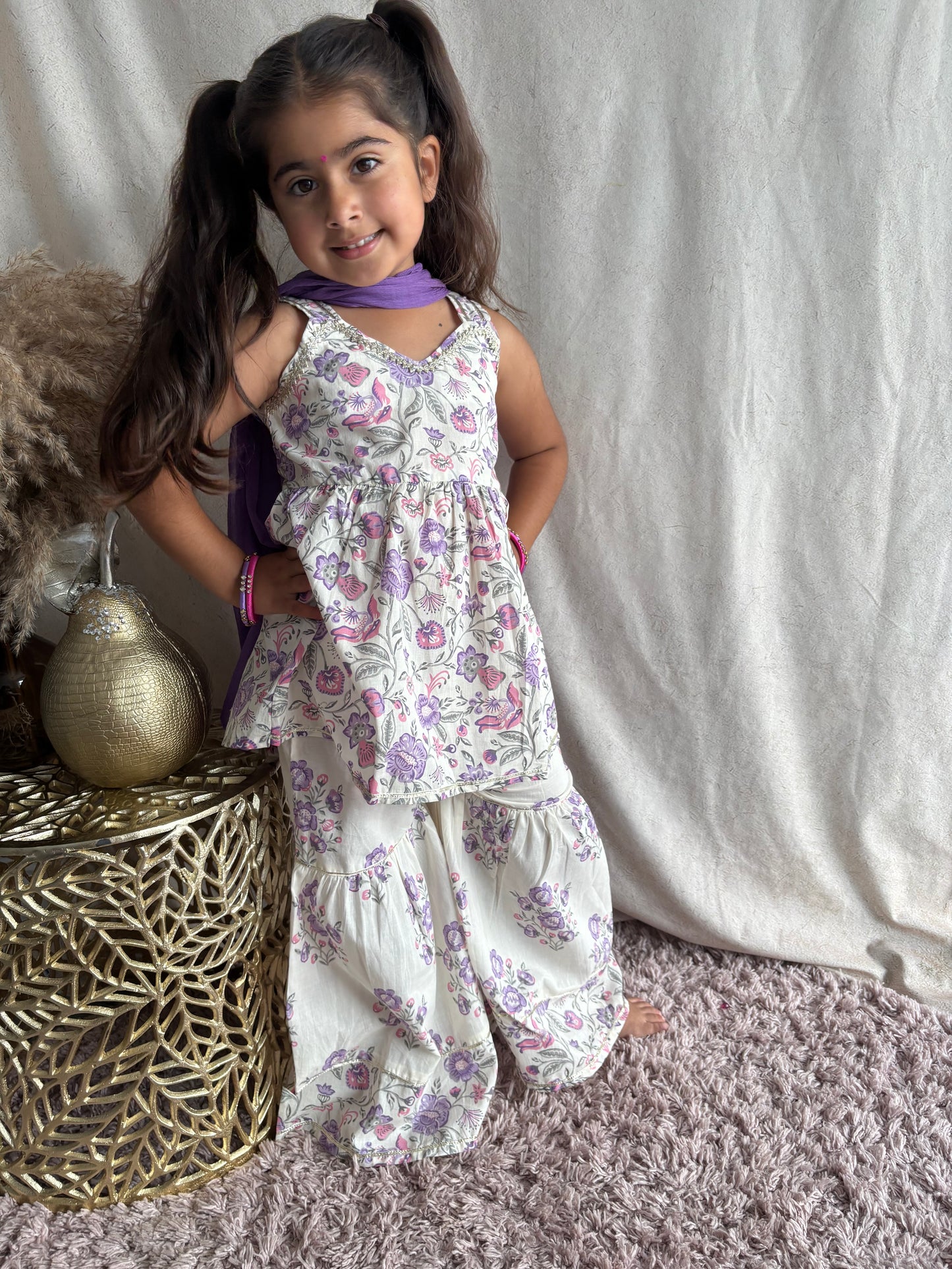 Summer Collection Lilac Sharara Suit