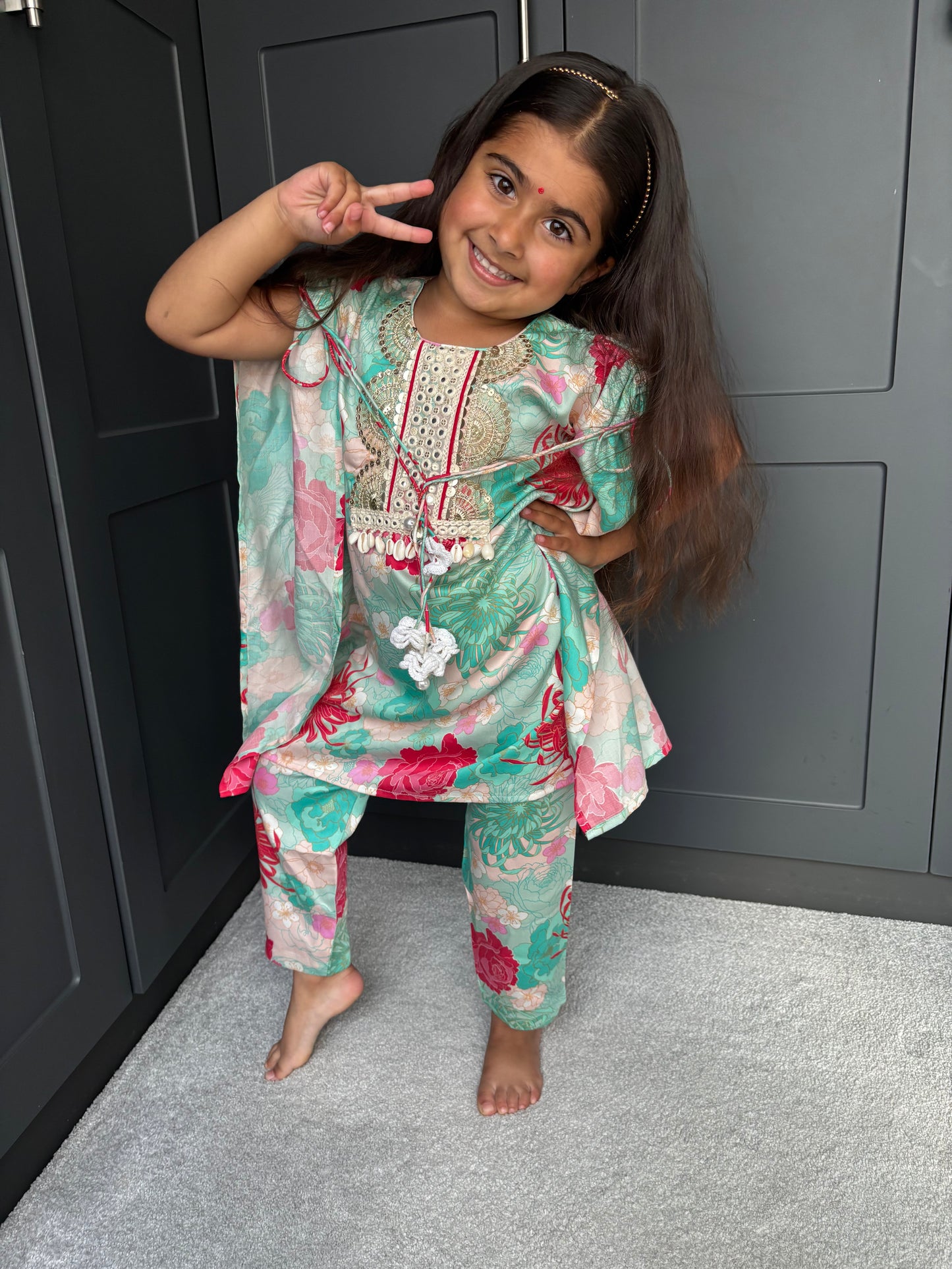Mini Mama Blue Kurta Set