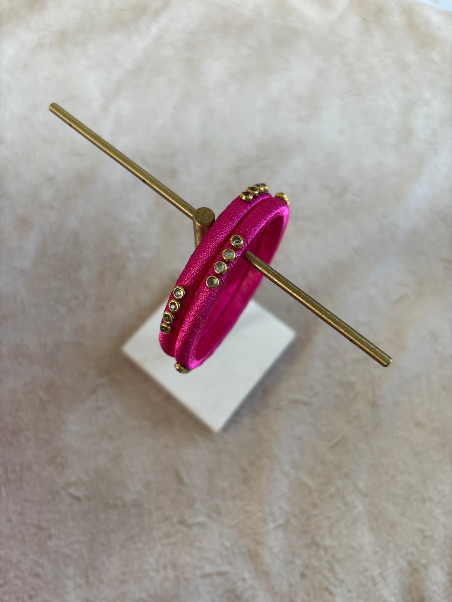 Slim Embellished Bangle (Fuscia)