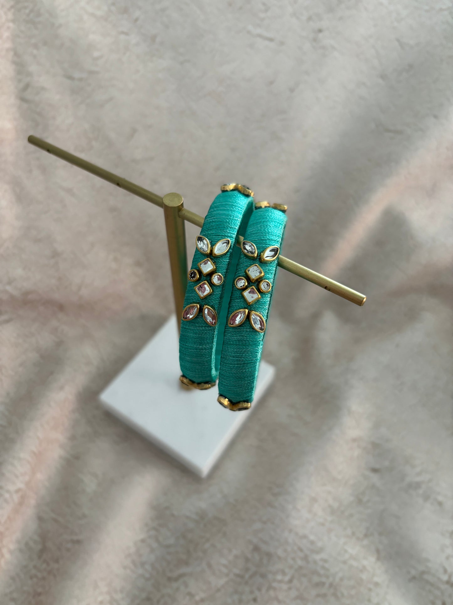 Turquoise Embellished Bangles