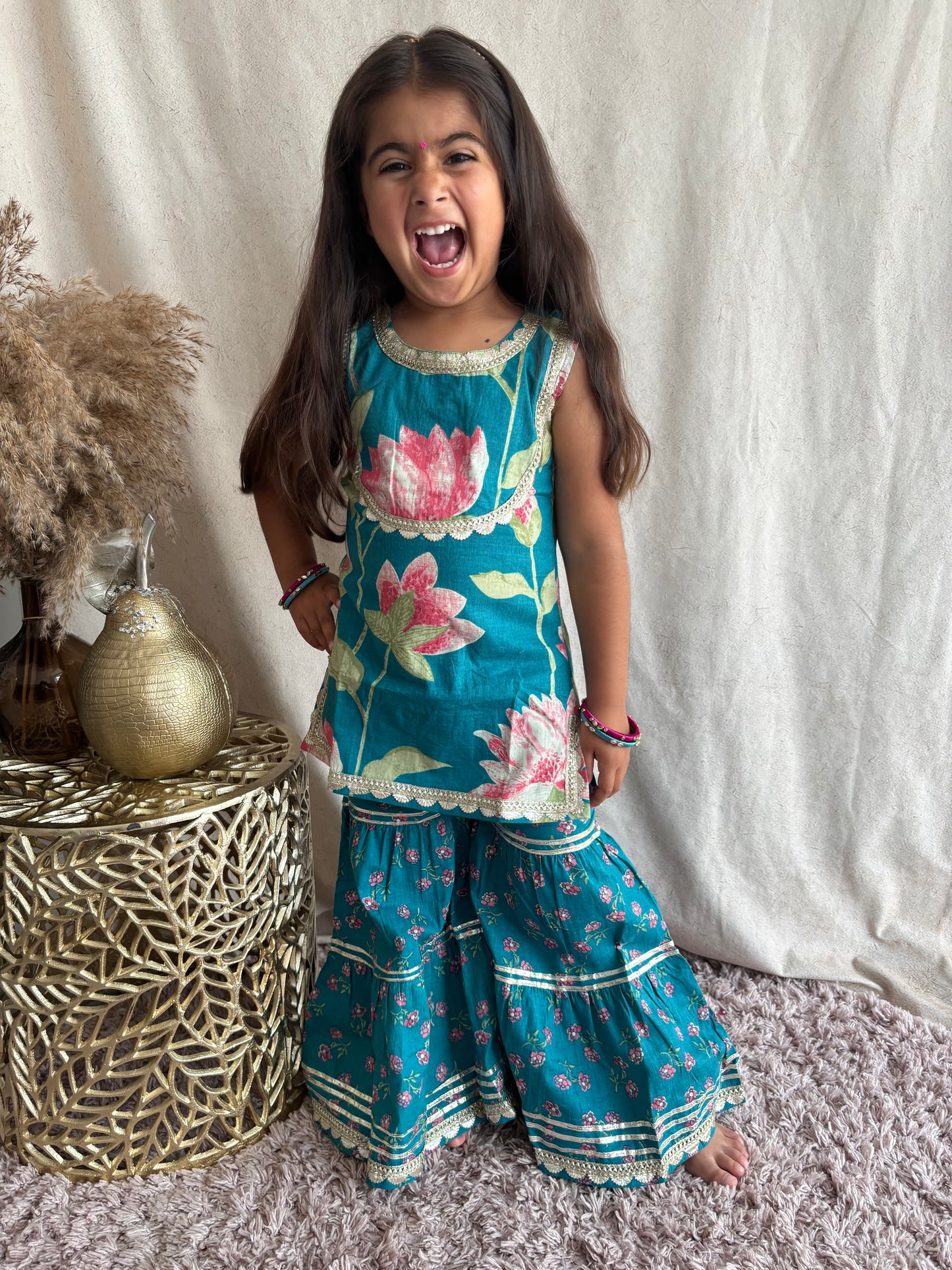 Summer Collection Blue Sharara Suit