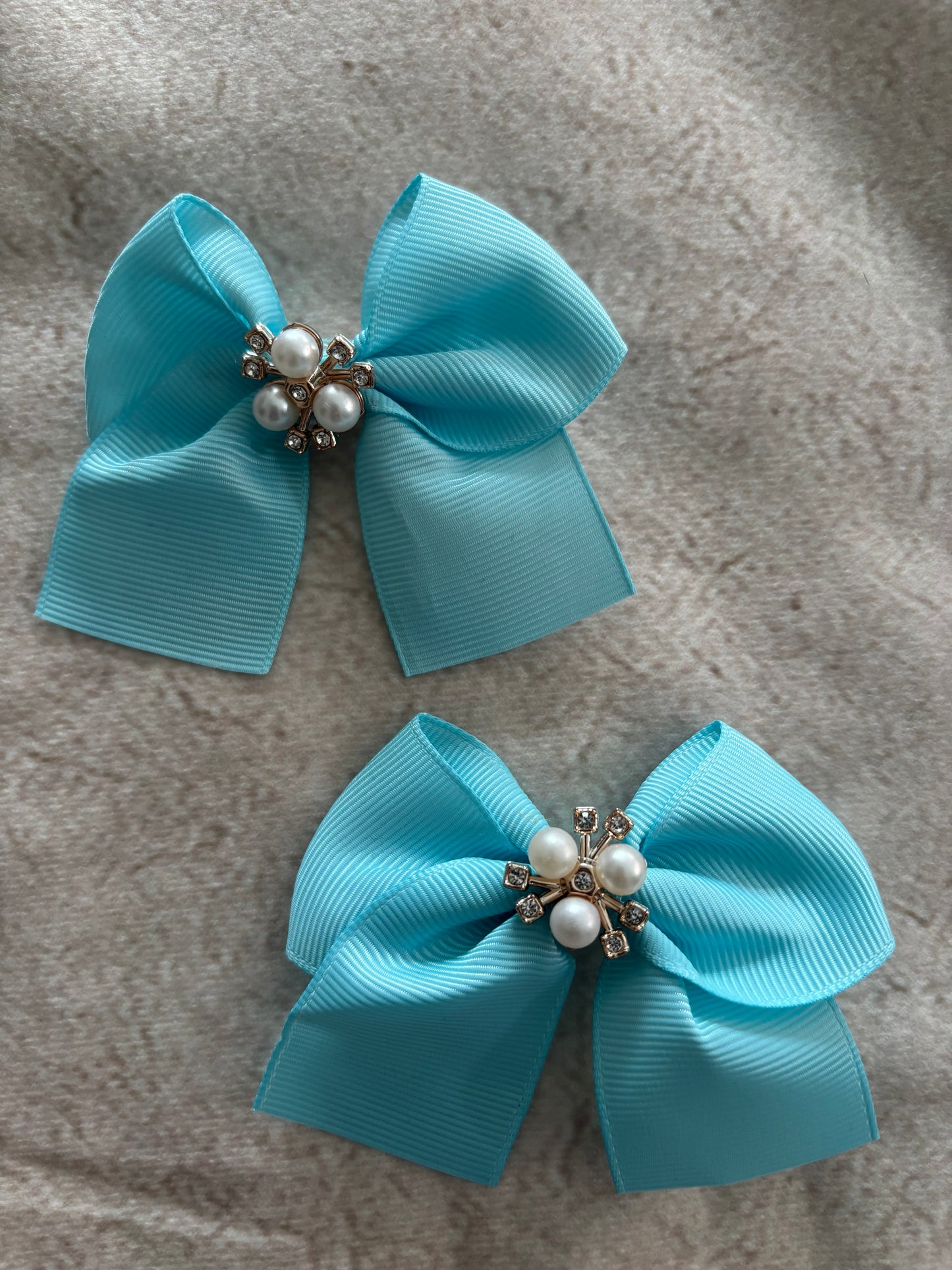 Blue Pearl Hair Clips